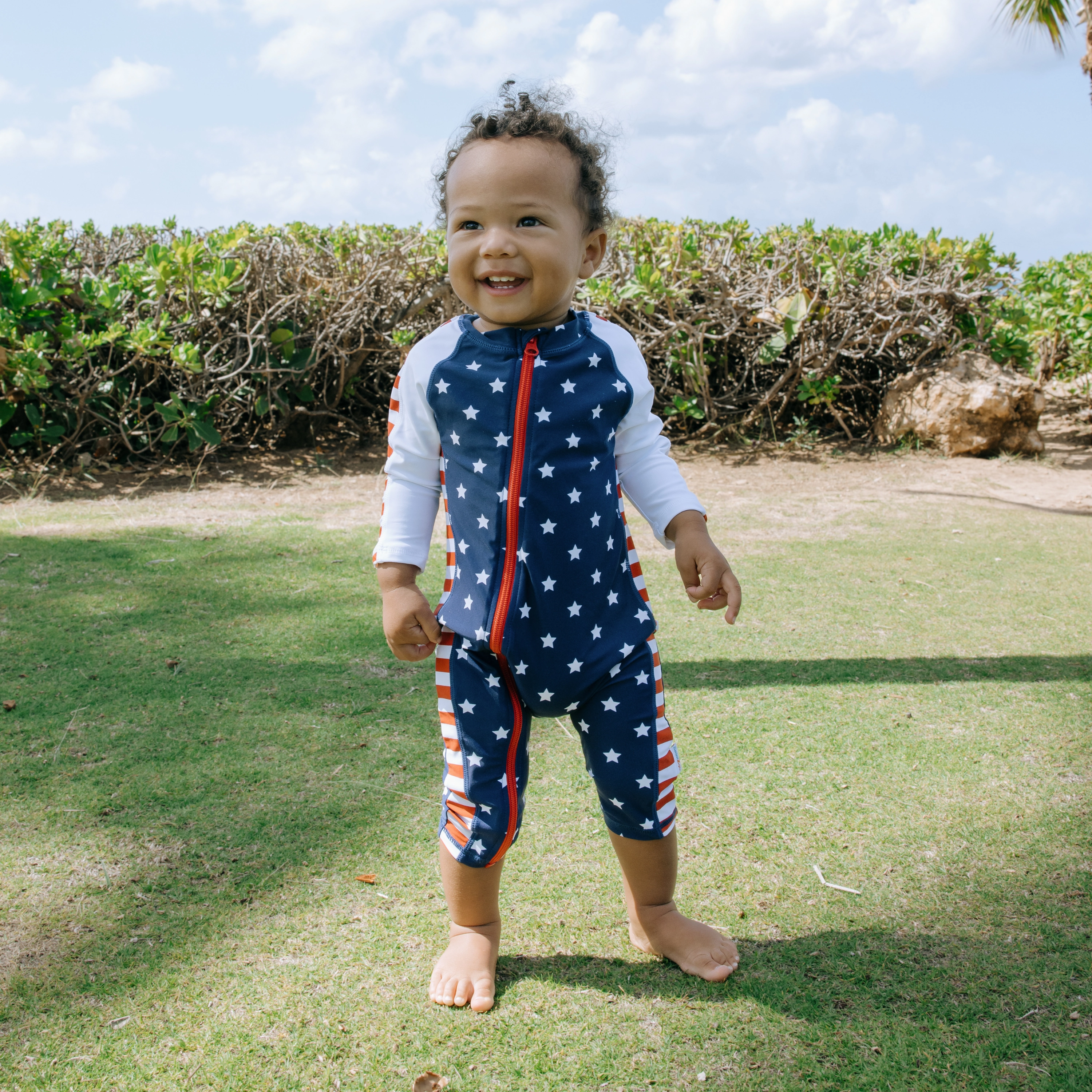 Sunsuit - Long Sleeve Romper Swimsuit | "Americana"
