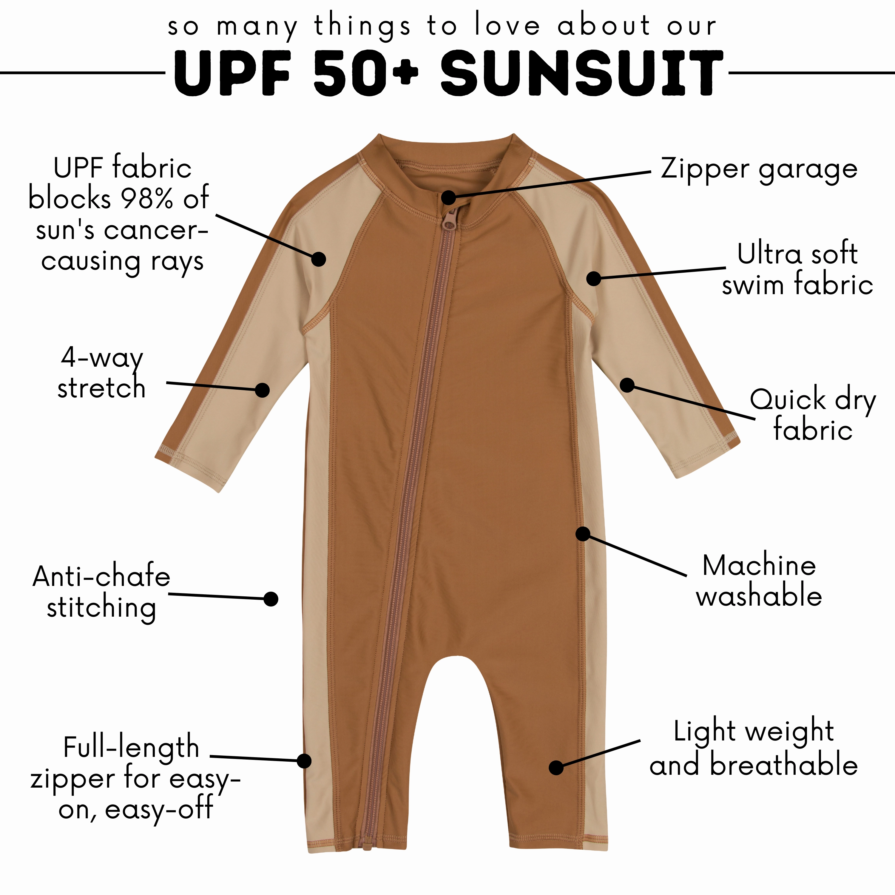 Sunsuit - Long Sleeve Romper Swimsuit | "Canyon Haze"