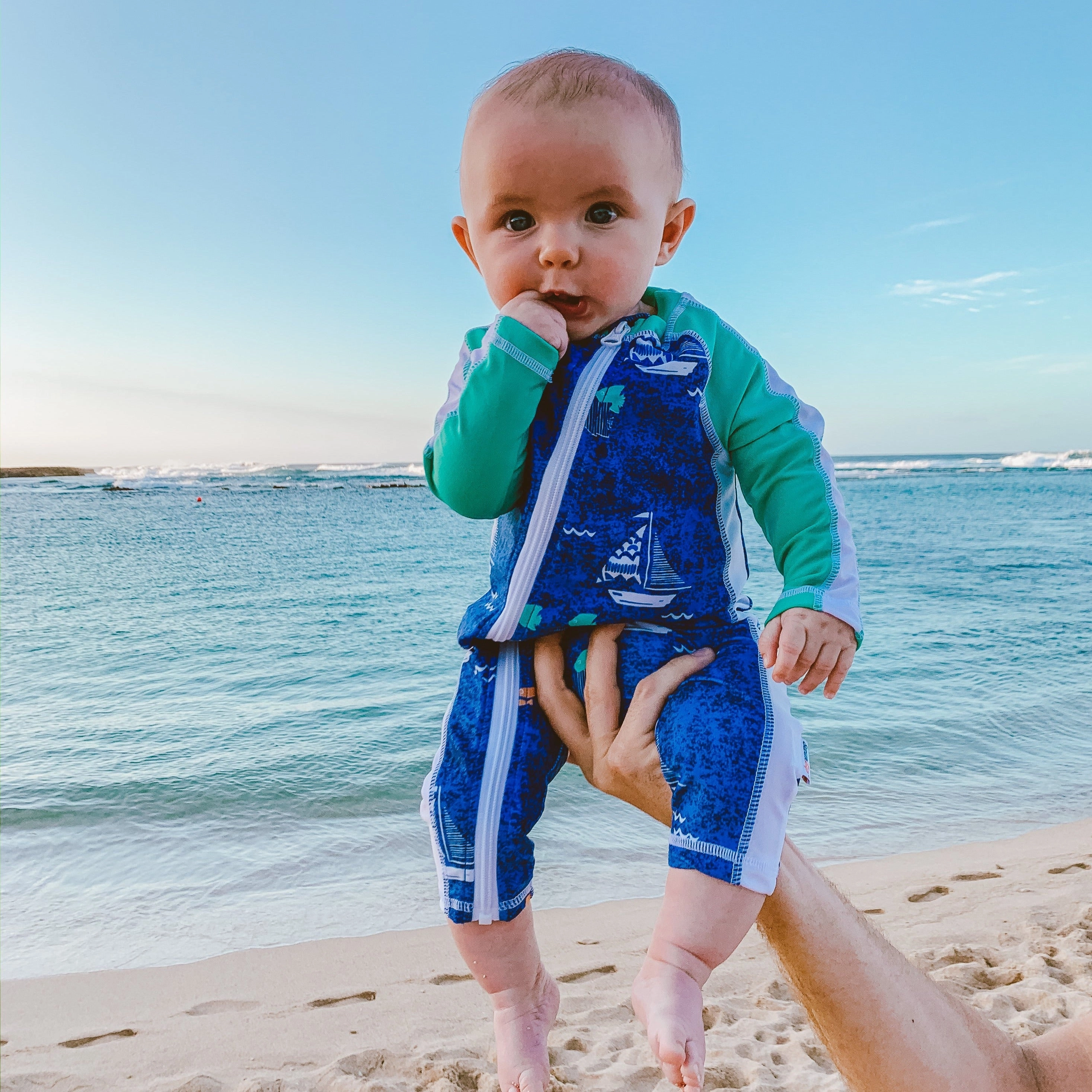 Sunsuit - Long Sleeve Romper Swimsuit | "Captain Kid"