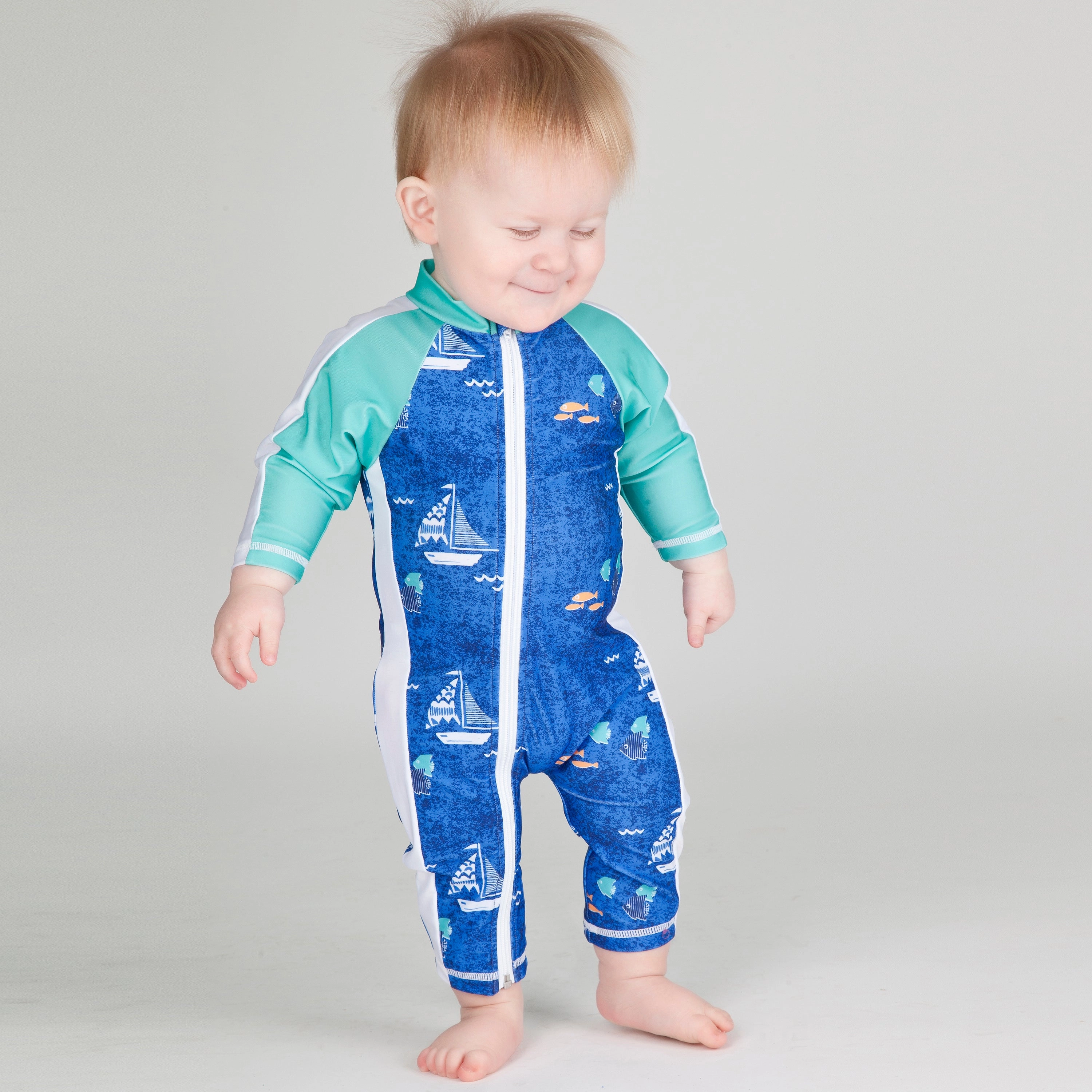 Sunsuit - Long Sleeve Romper Swimsuit | "Captain Kid"