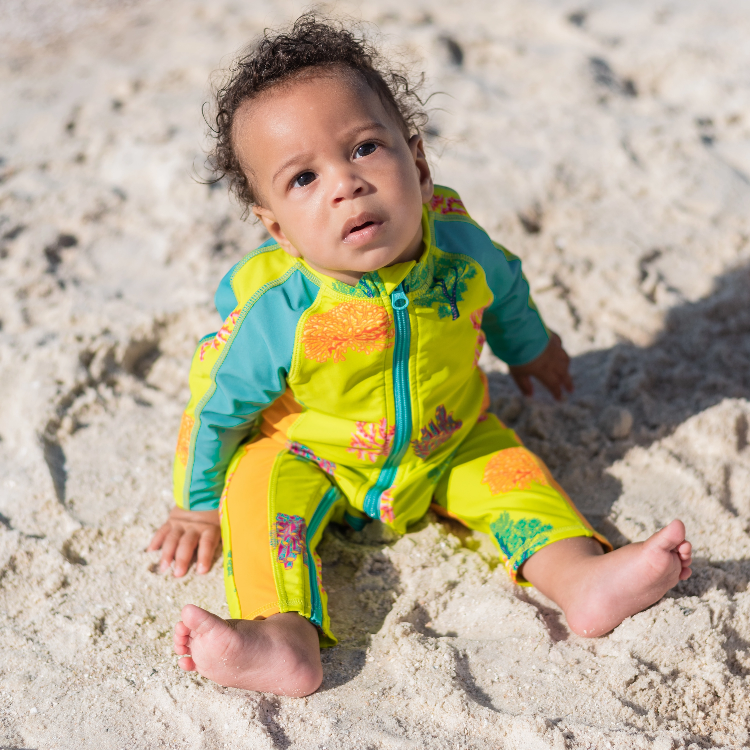 Sunsuit - Long Sleeve Romper Swimsuit | "Coral"
