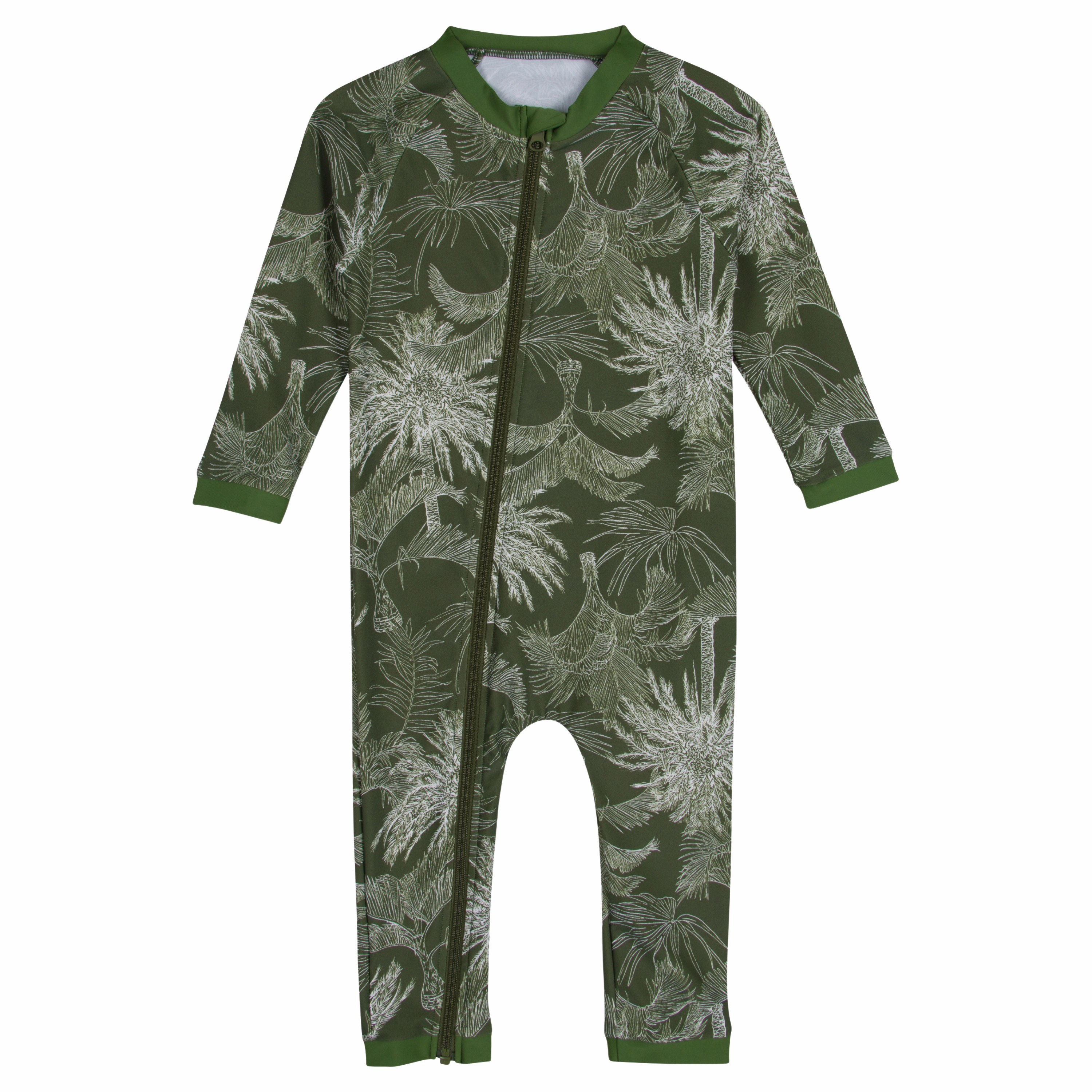Sunsuit - Long Sleeve Romper Swimsuit | "Hawaiian Rainforest"