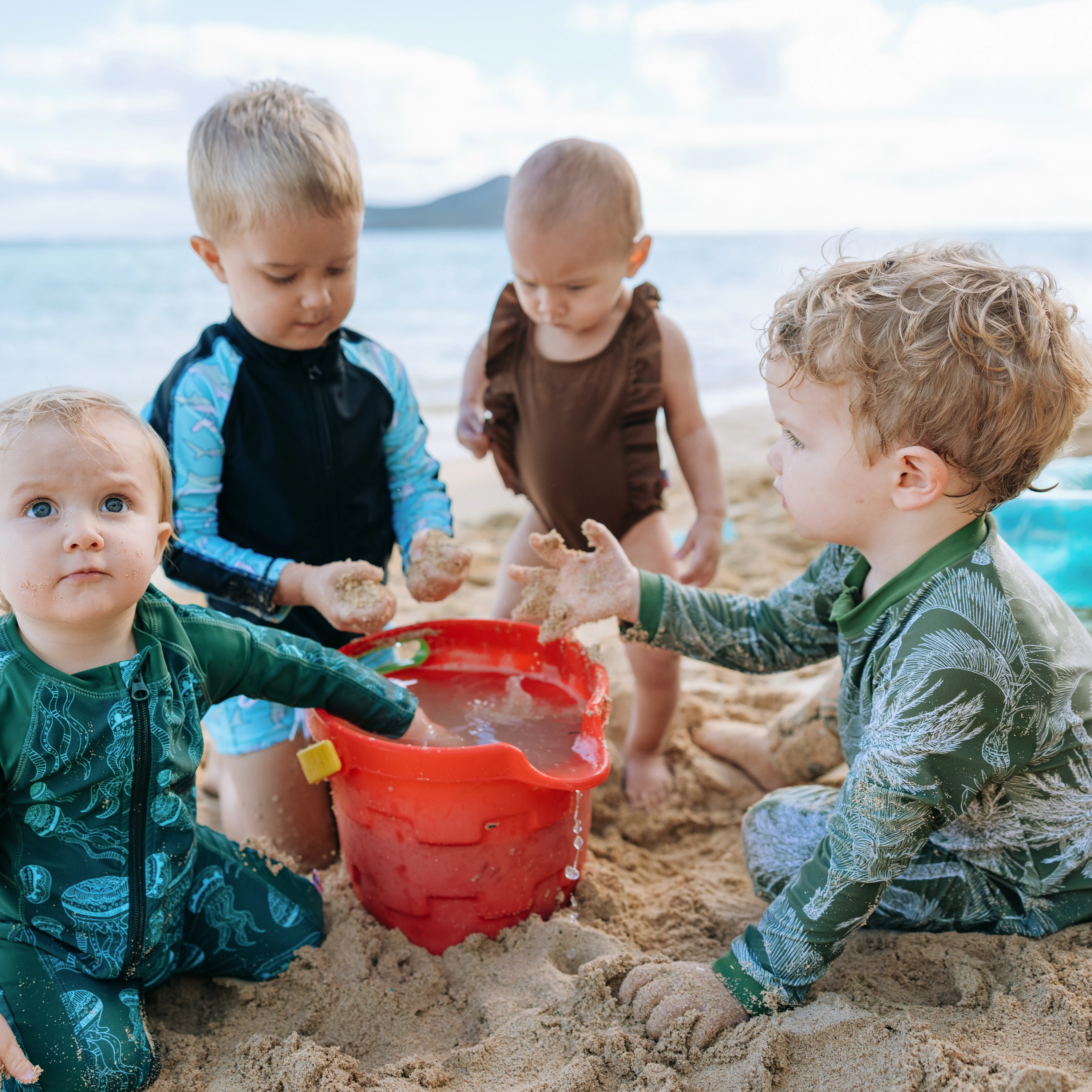 Sunsuit - Long Sleeve Romper Swimsuit | "Hawaiian Rainforest"