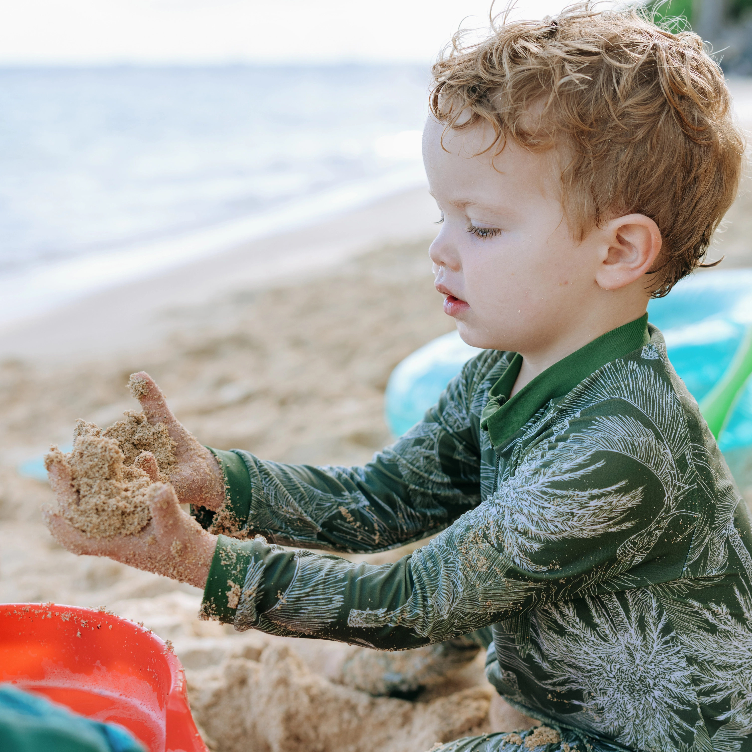 Sunsuit - Long Sleeve Romper Swimsuit | "Hawaiian Rainforest"