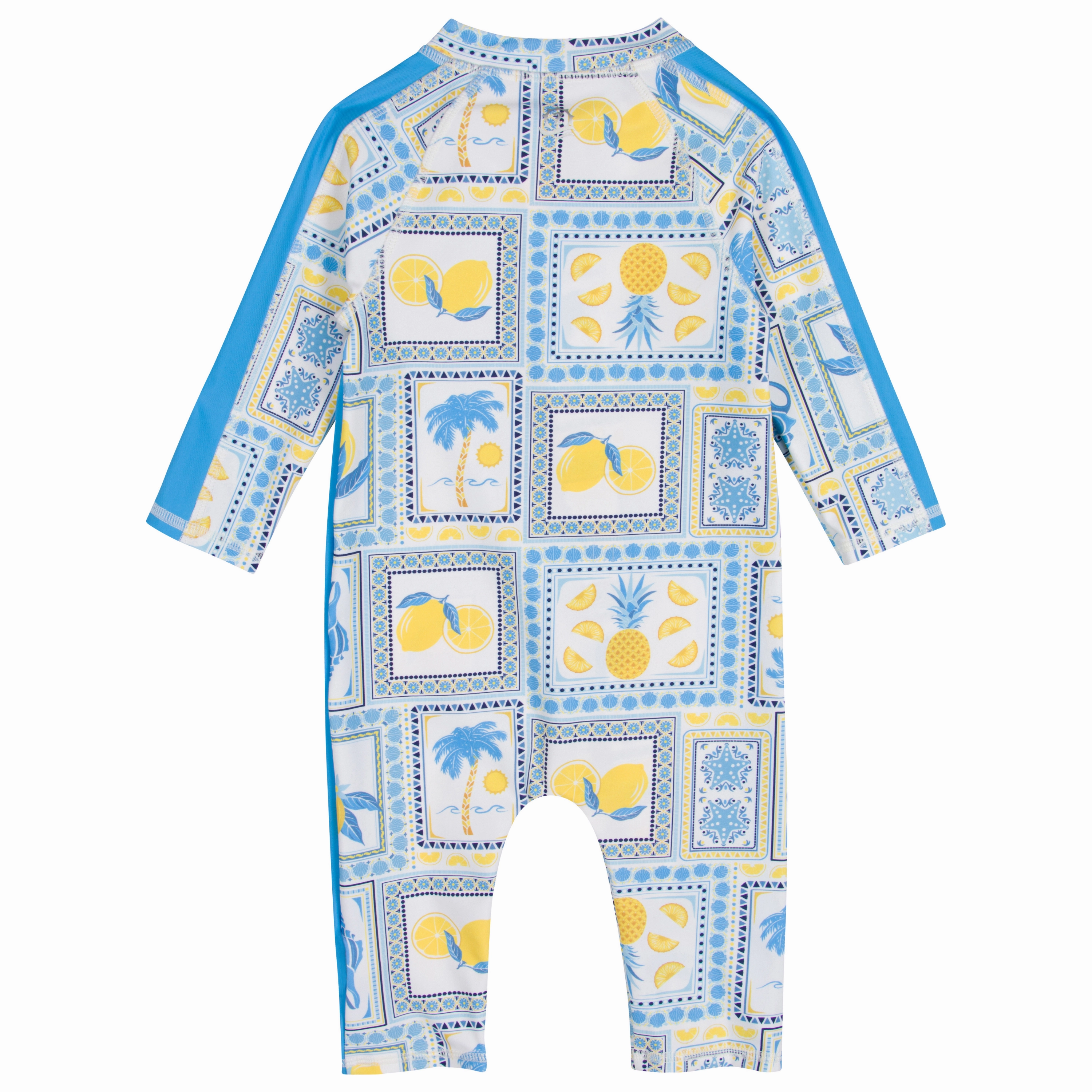 Sunsuit - Long Sleeve Romper Swimsuit | "Mediterranean Lemons"