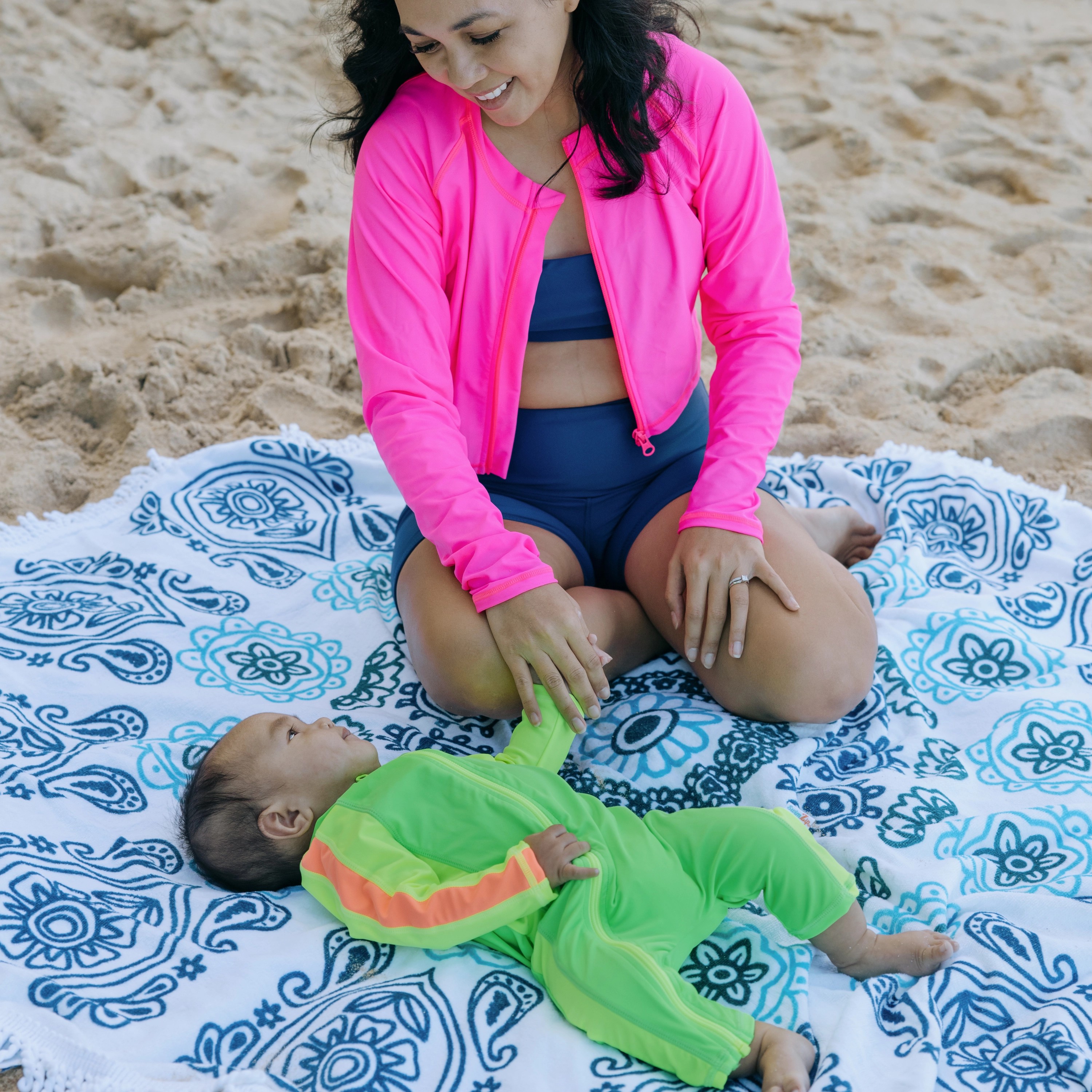 Sunsuit - Long Sleeve Romper Swimsuit | "Neon Green/Yellow"