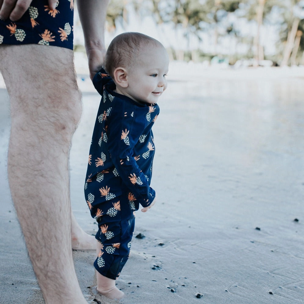Sunsuit - Long Sleeve Romper Swimsuit | "Pineapple Dreams"