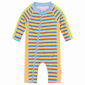 Sunsuit - Long Sleeve Romper Swimsuit | "Sunny Stripe"