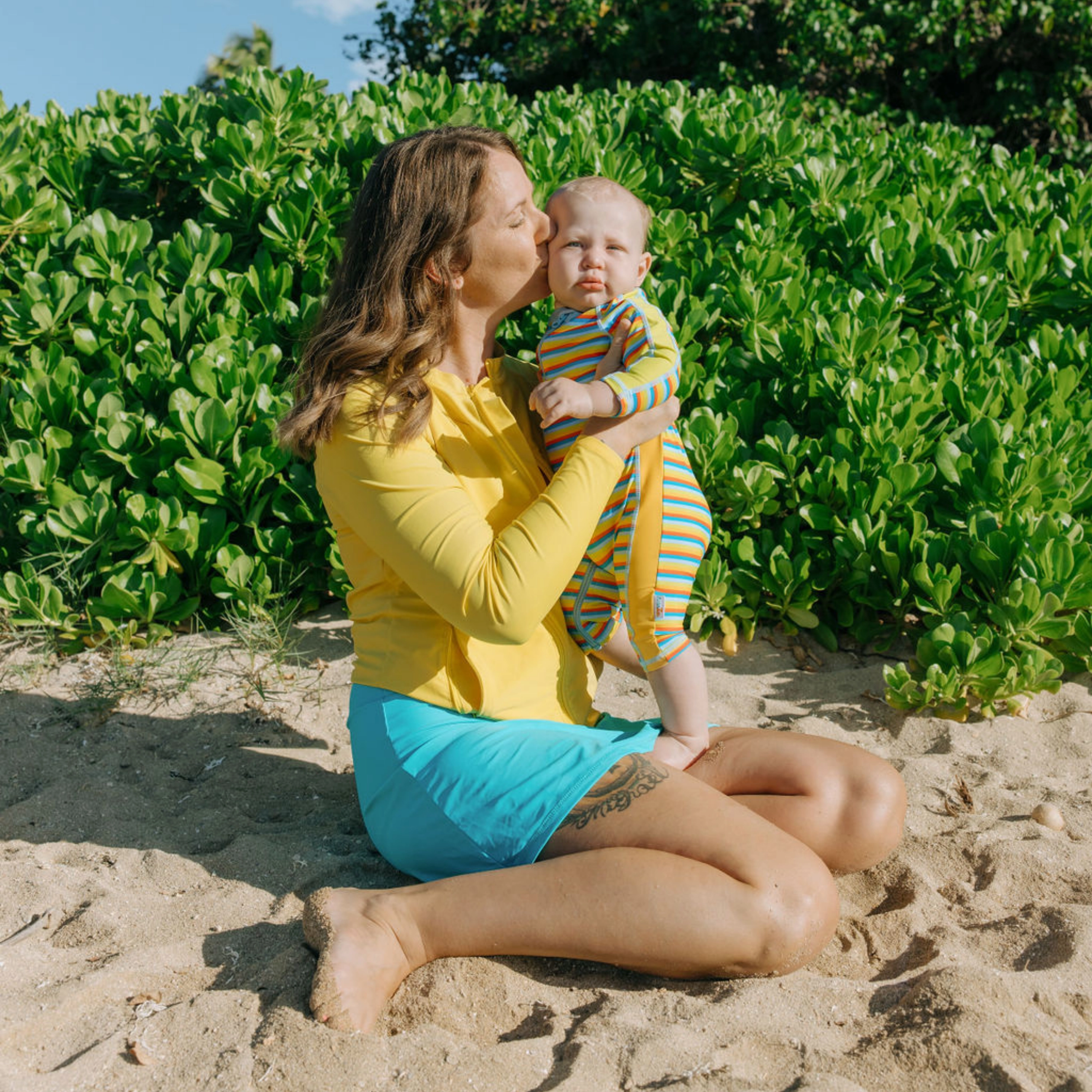 Sunsuit - Long Sleeve Romper Swimsuit | "Sunny Stripe"