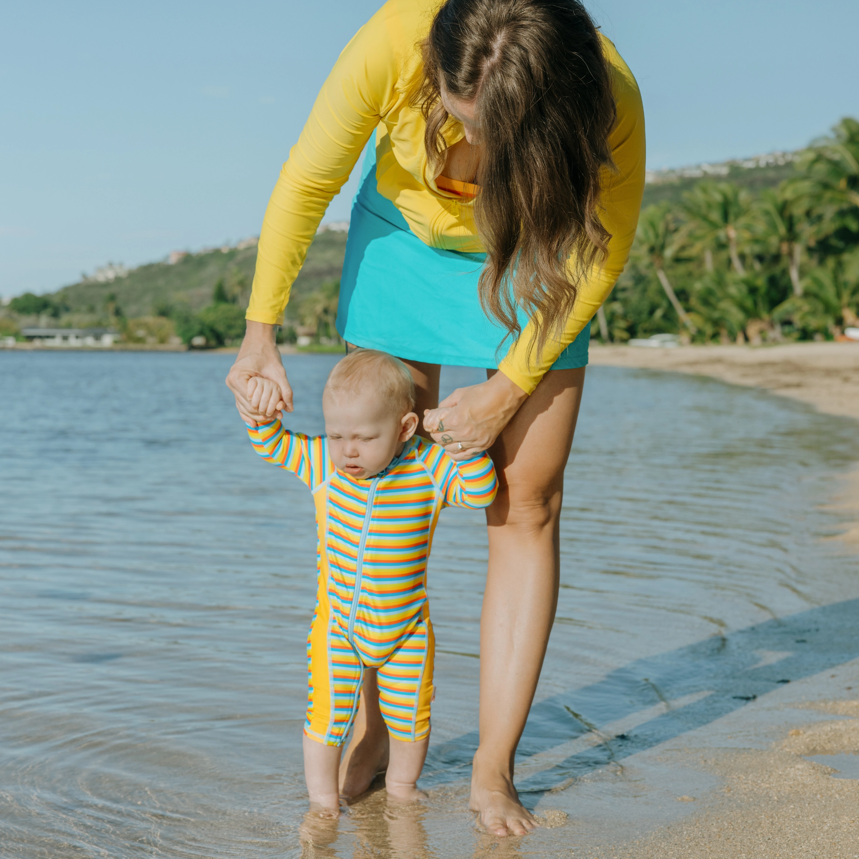 Sunsuit - Long Sleeve Romper Swimsuit | "Sunny Stripe"