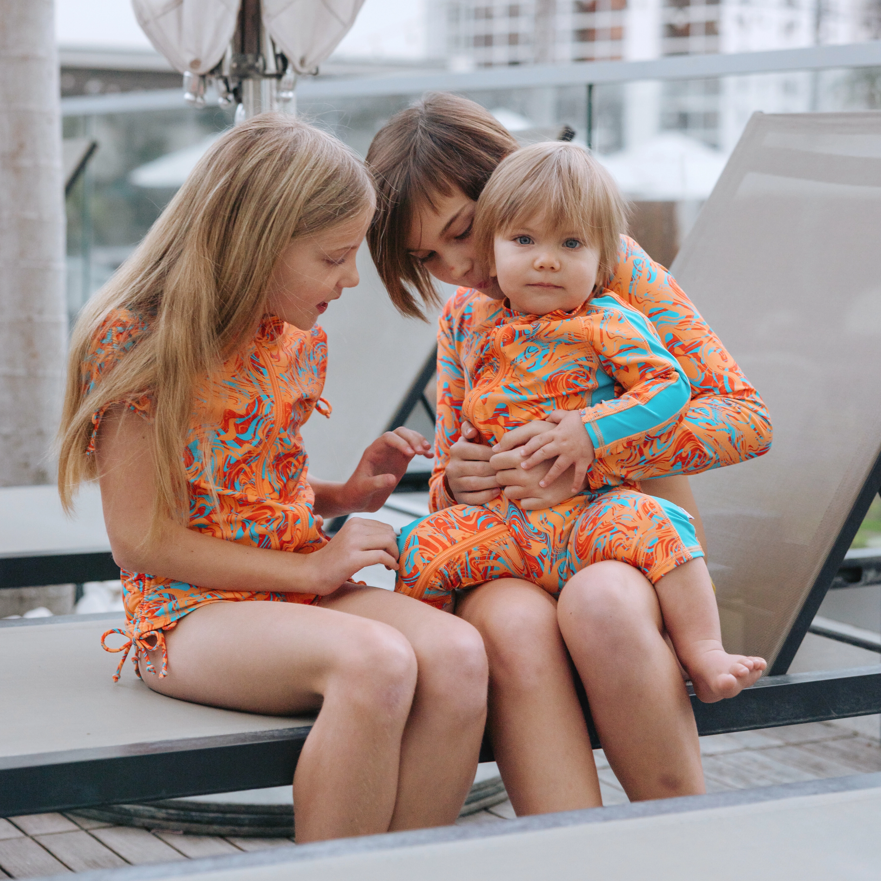 Sunsuit - Long Sleeve Romper Swimsuit | "Swirl"