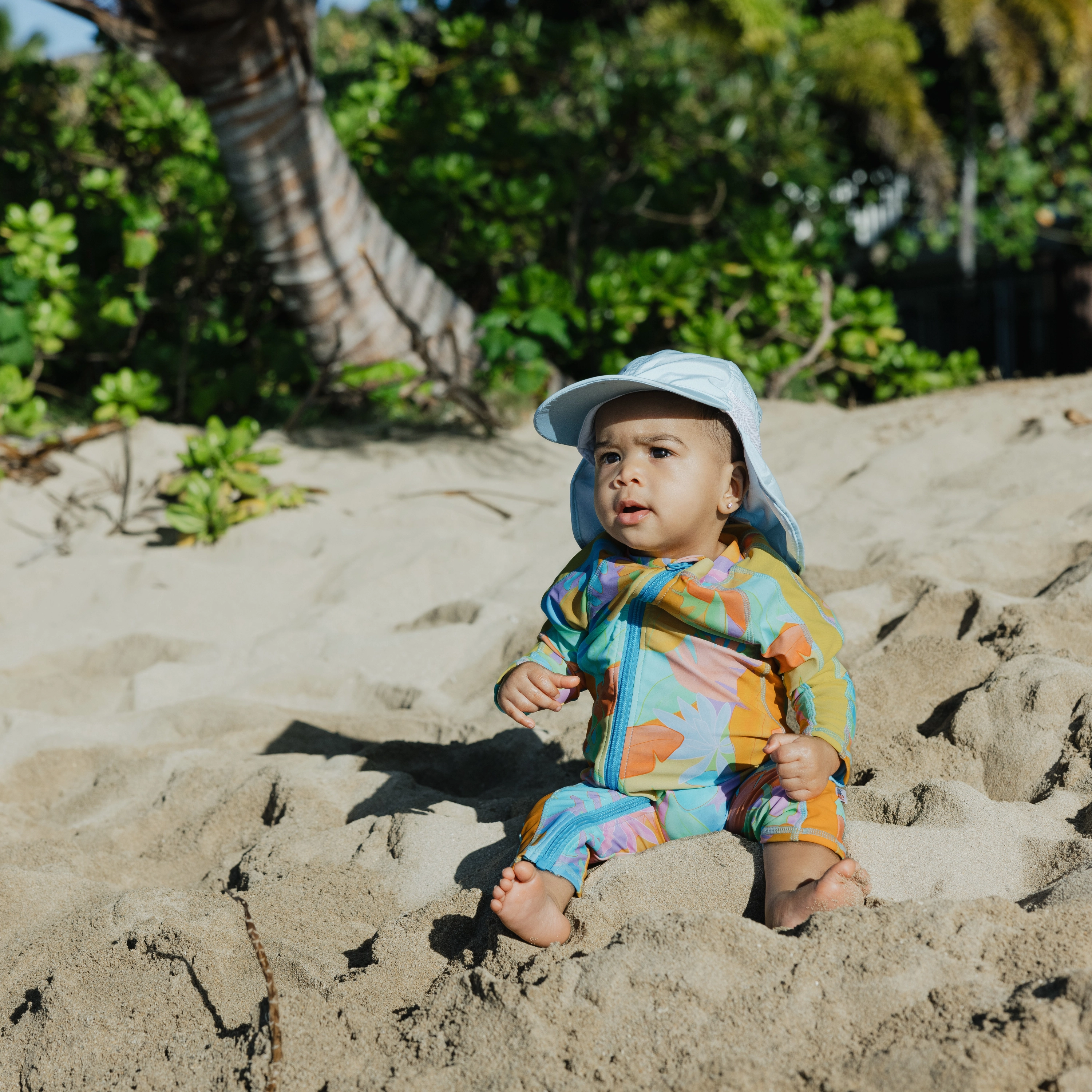 Sunsuit - Long Sleeve Romper Swimsuit | "Vibrant Vacay"