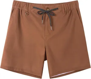 SURF CUZ Mens 5 Inch Shorts Casual Workout Shorts Classic Fit Multi-Pocket Golf Flat Front Shorts Quick Dry Hybrid Short