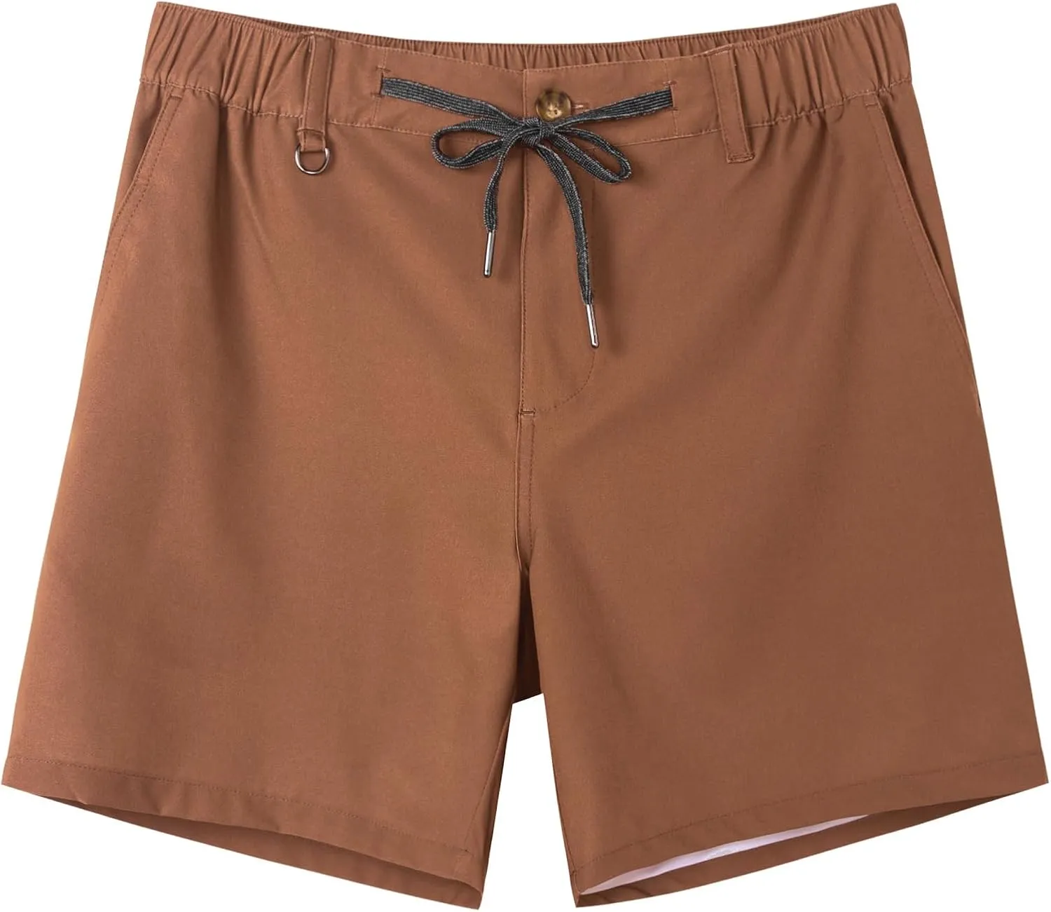 SURF CUZ Mens 5 Inch Shorts Casual Workout Shorts Classic Fit Multi-Pocket Golf Flat Front Shorts Quick Dry Hybrid Short