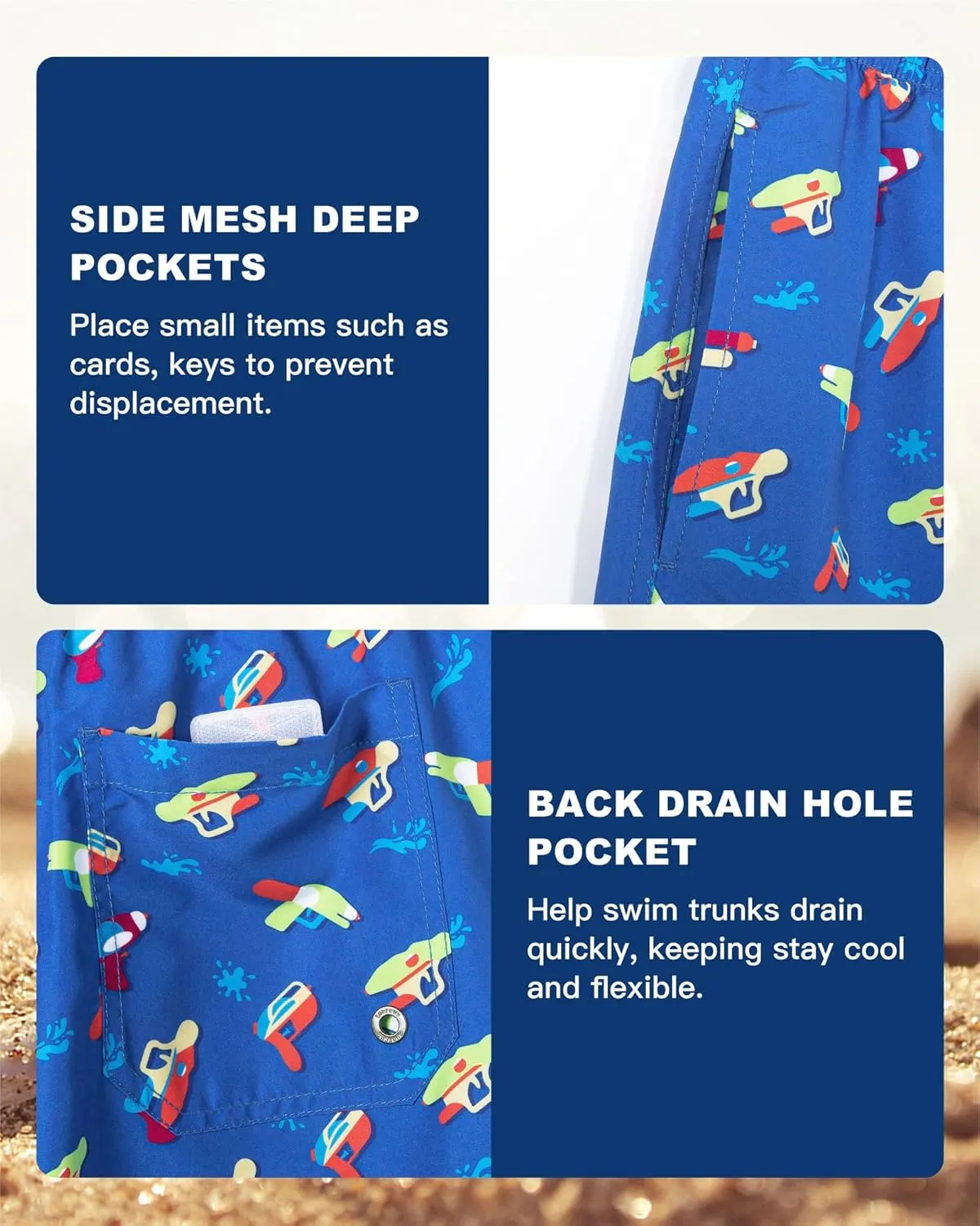 SURF CUZ Mens Swim Trunks 5 Inch Swim Shorts Quick Dry Bathing Suits for Men Beach Shorts Mesh Lining Swimming Trunks