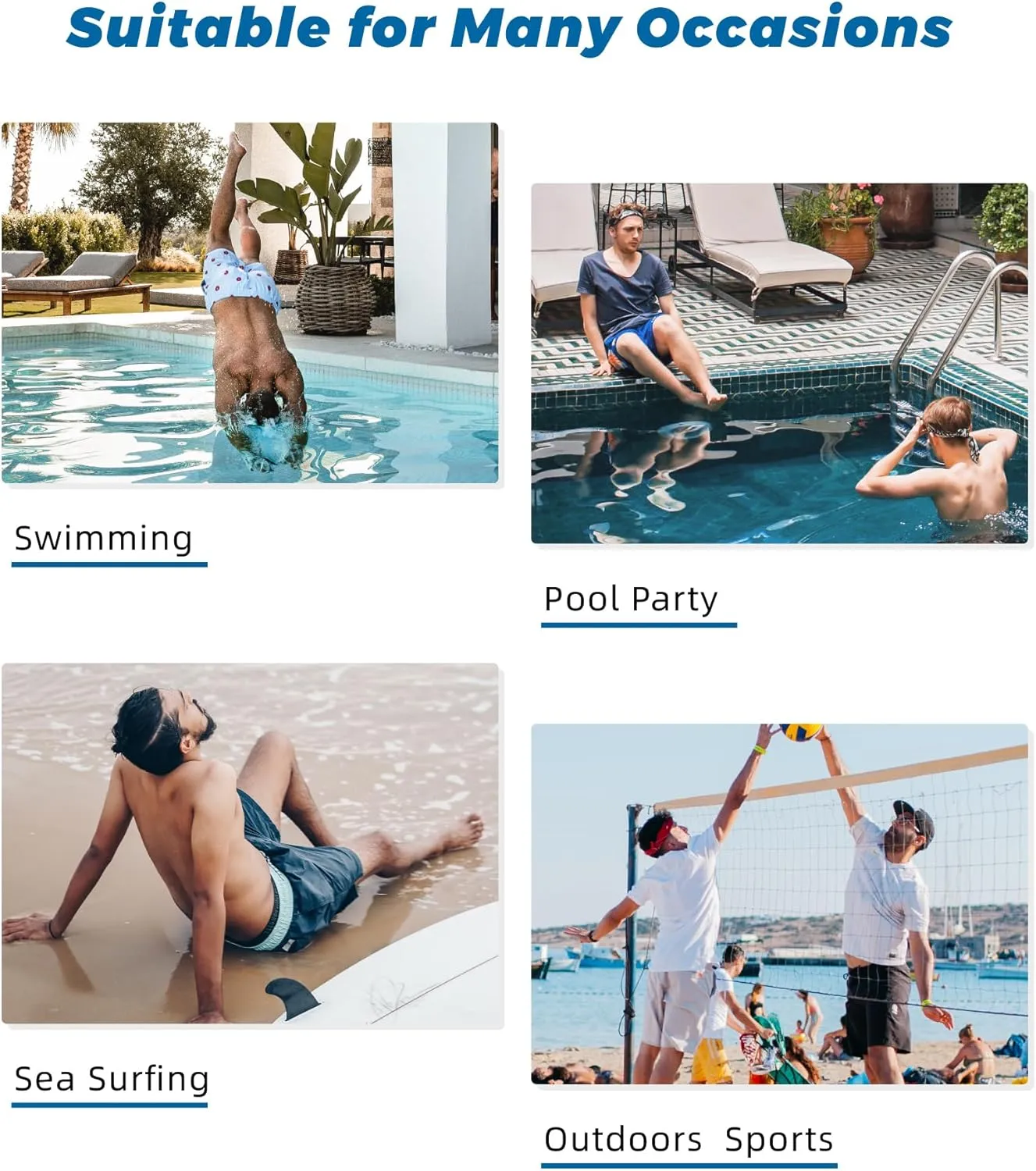 SURF CUZ Mens Swim Trunks with Compression Liner 5" Swim Shorts Quick Dry Bathing Suit Swimming Trunks Zipper Pockets
