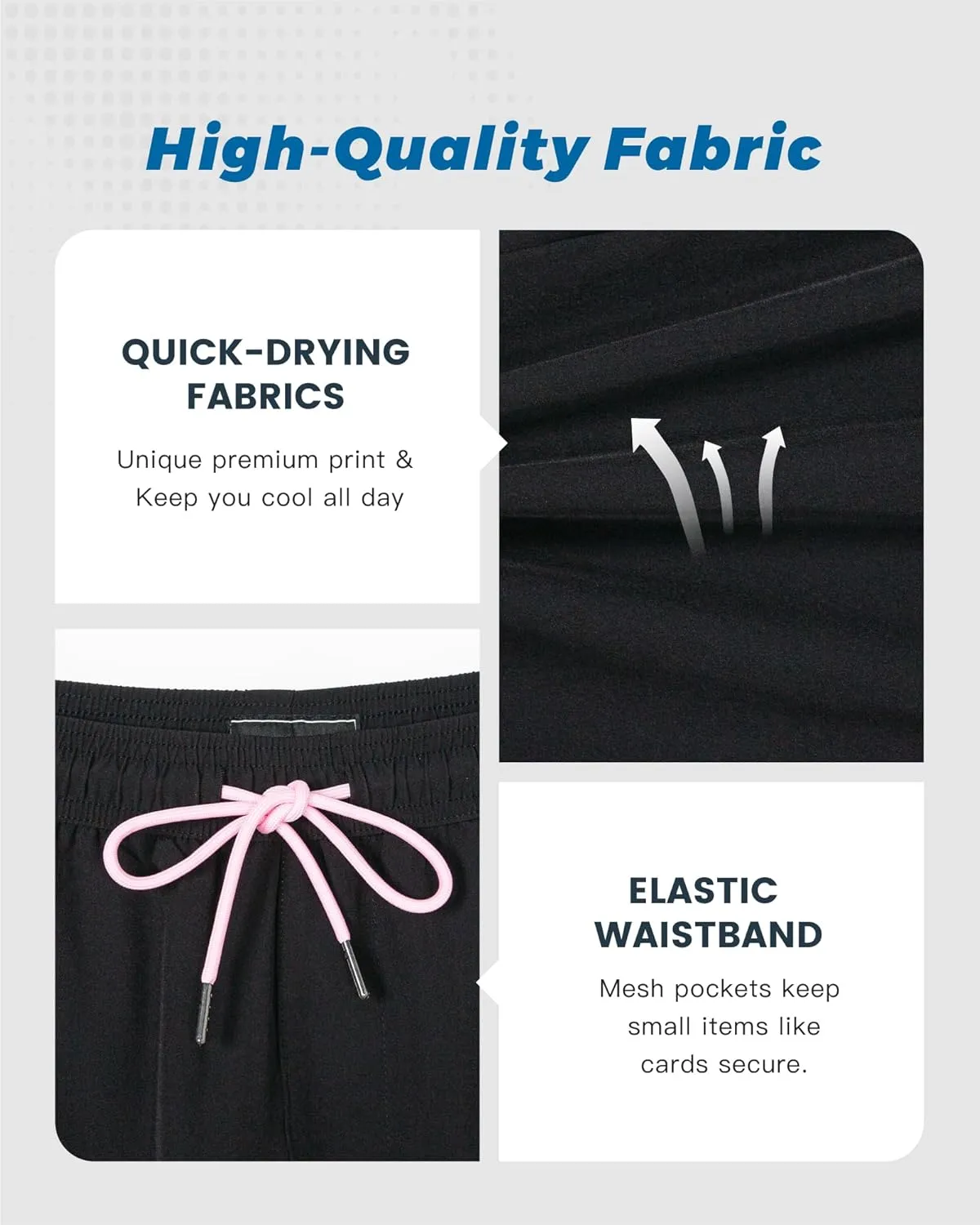 SURF CUZ Mens Swim Trunks with Compression Liner 5" Swim Shorts Quick Dry Bathing Suit Swimming Trunks Zipper Pockets