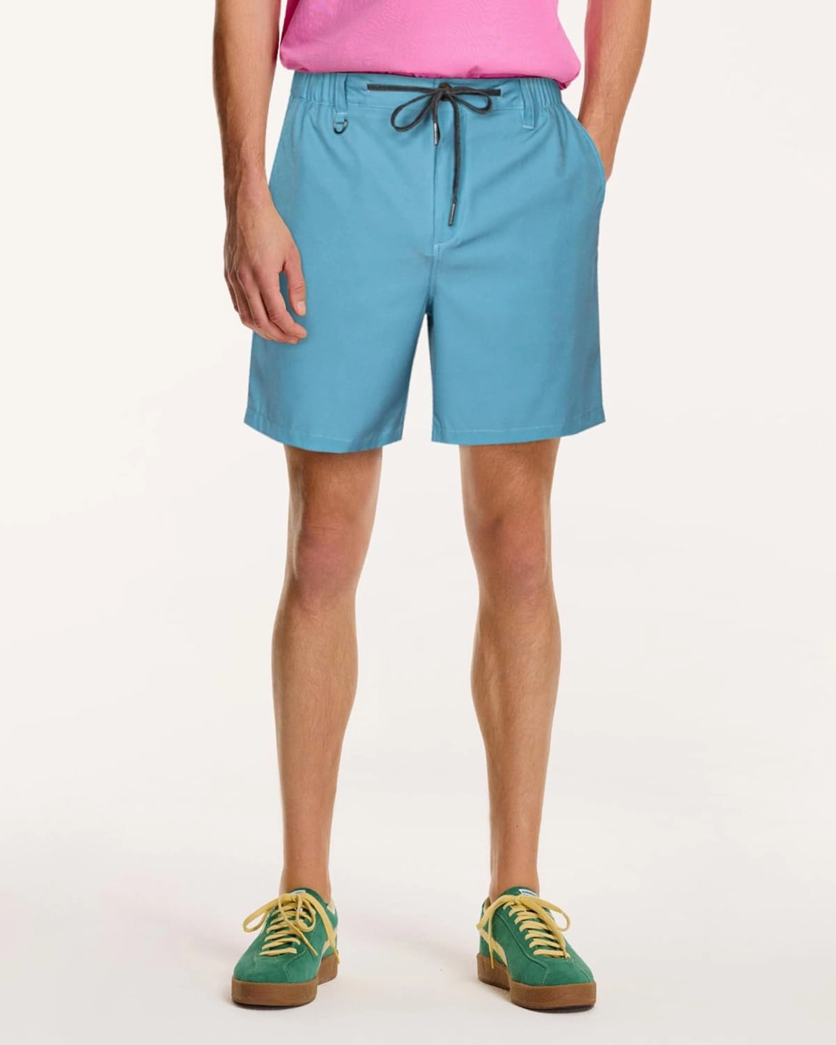 SURF CUZ Mens 5 Inch Shorts Casual Workout Shorts Classic Fit Multi-Pocket Golf Flat Front Shorts Quick Dry Hybrid Short