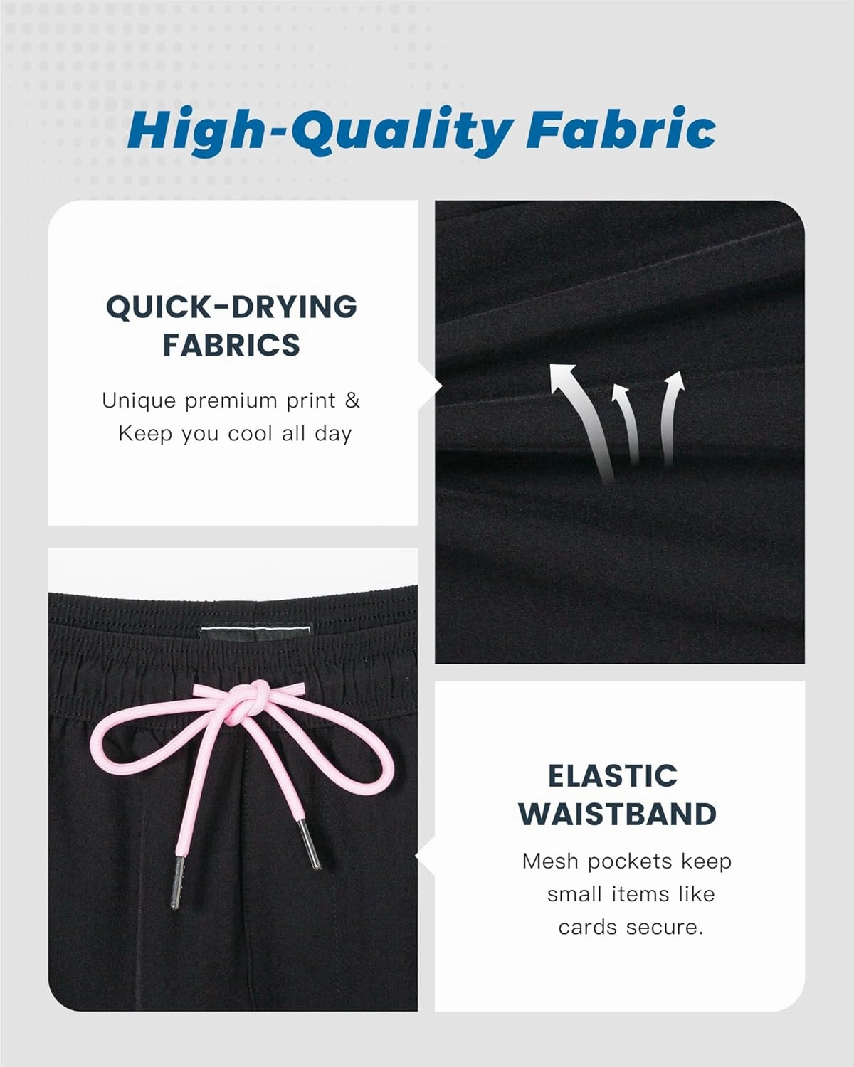 SURF CUZ Mens Swim Trunks with Compression Liner 5" Swim Shorts Quick Dry Bathing Suit Swimming Trunks Zipper Pockets