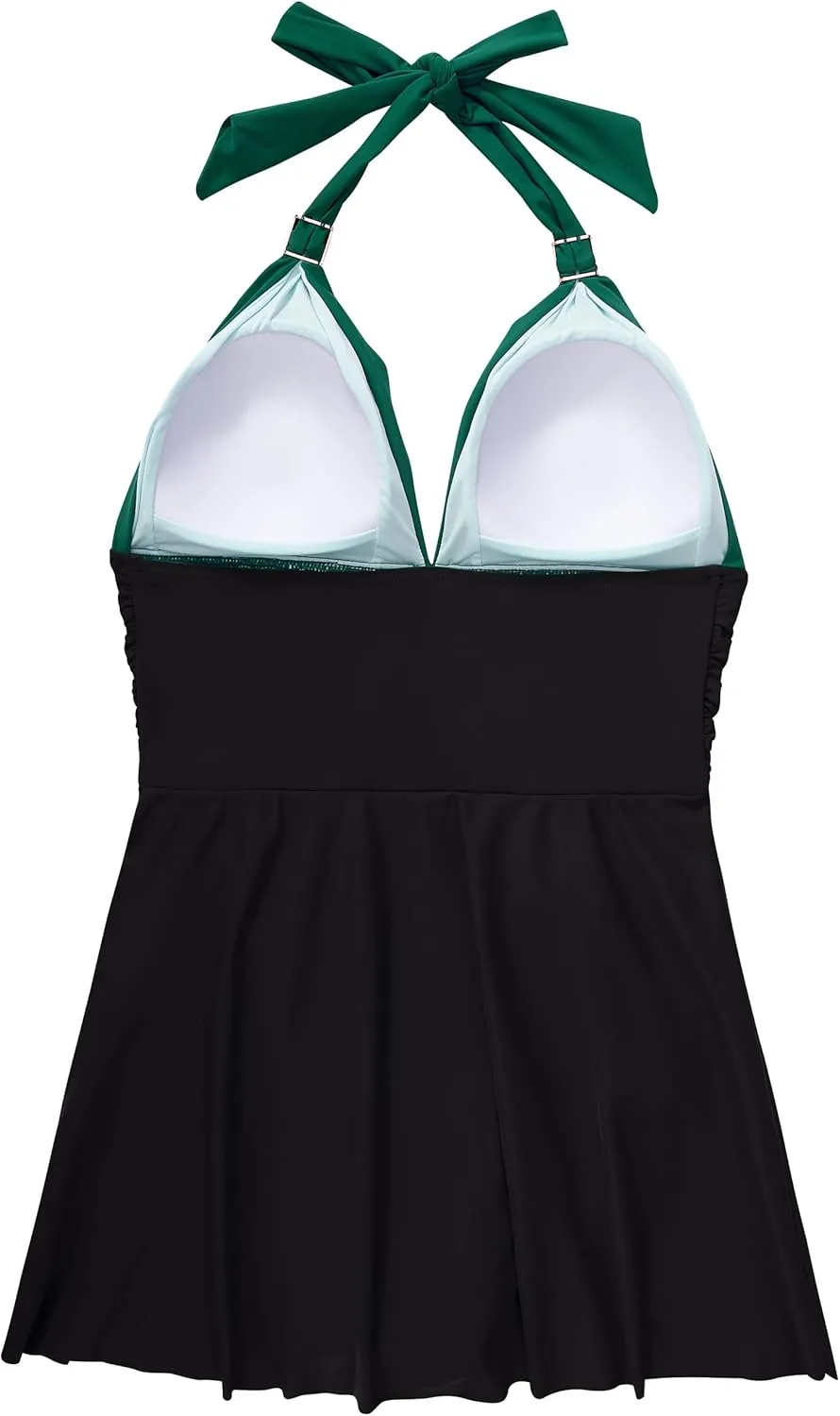 SUUKSESS Women One Piece Swim Dress Tummy Control Swimsuit Tie Knot Bathing Suit