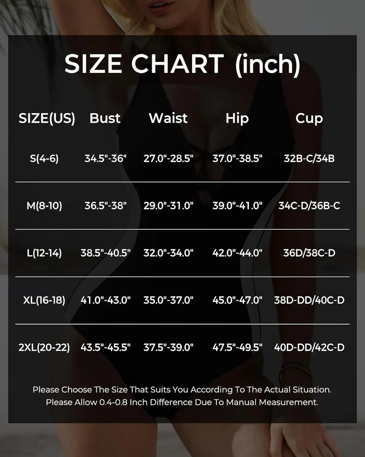 SUUKSESS Women One Piece Swimsuit Slimming Tummy Control Deep V Neck Bathing Suit