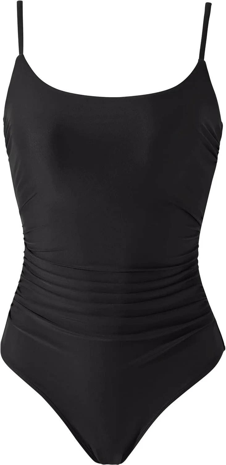 SUUKSESS Women One Piece Tummy Control Swimsuit Crisscross Backless Bathing Suit