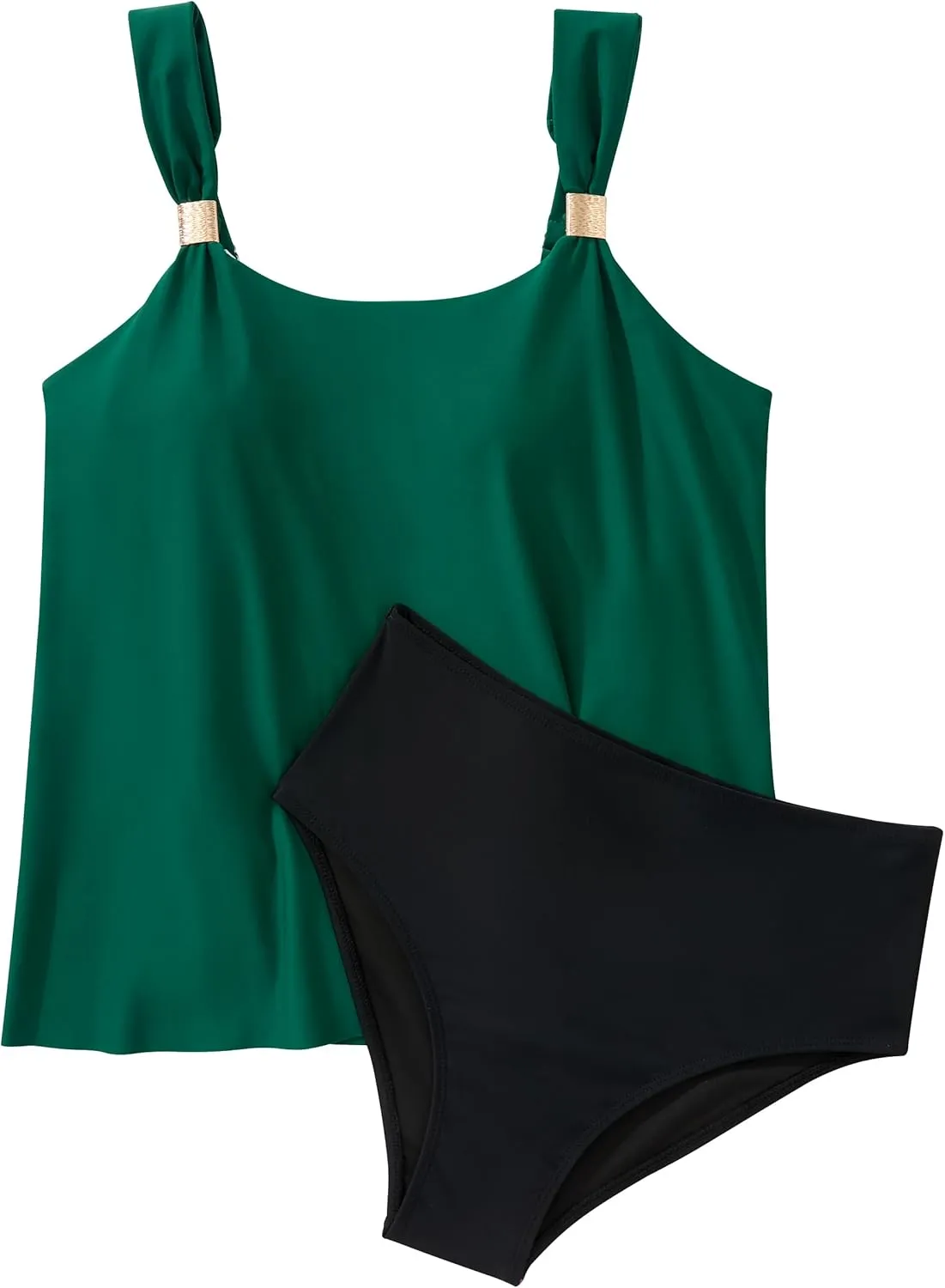 SUUKSESS Women Ruffle High Waisted Tankini Swimsuit Tummy Control Bathing Suit