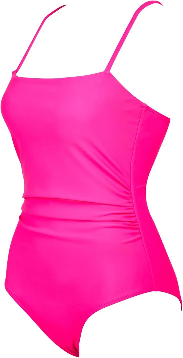 SUUKSESS Women Sexy Tummy Control One Piece Swimsuits Square Neck Bathing Suits