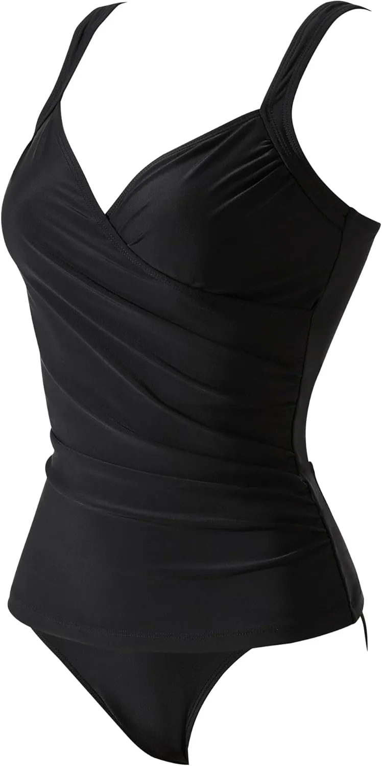 SUUKSESS Women Sexy Twist Push Up Tankini Swimsuit Tummy Control Bathing Suits