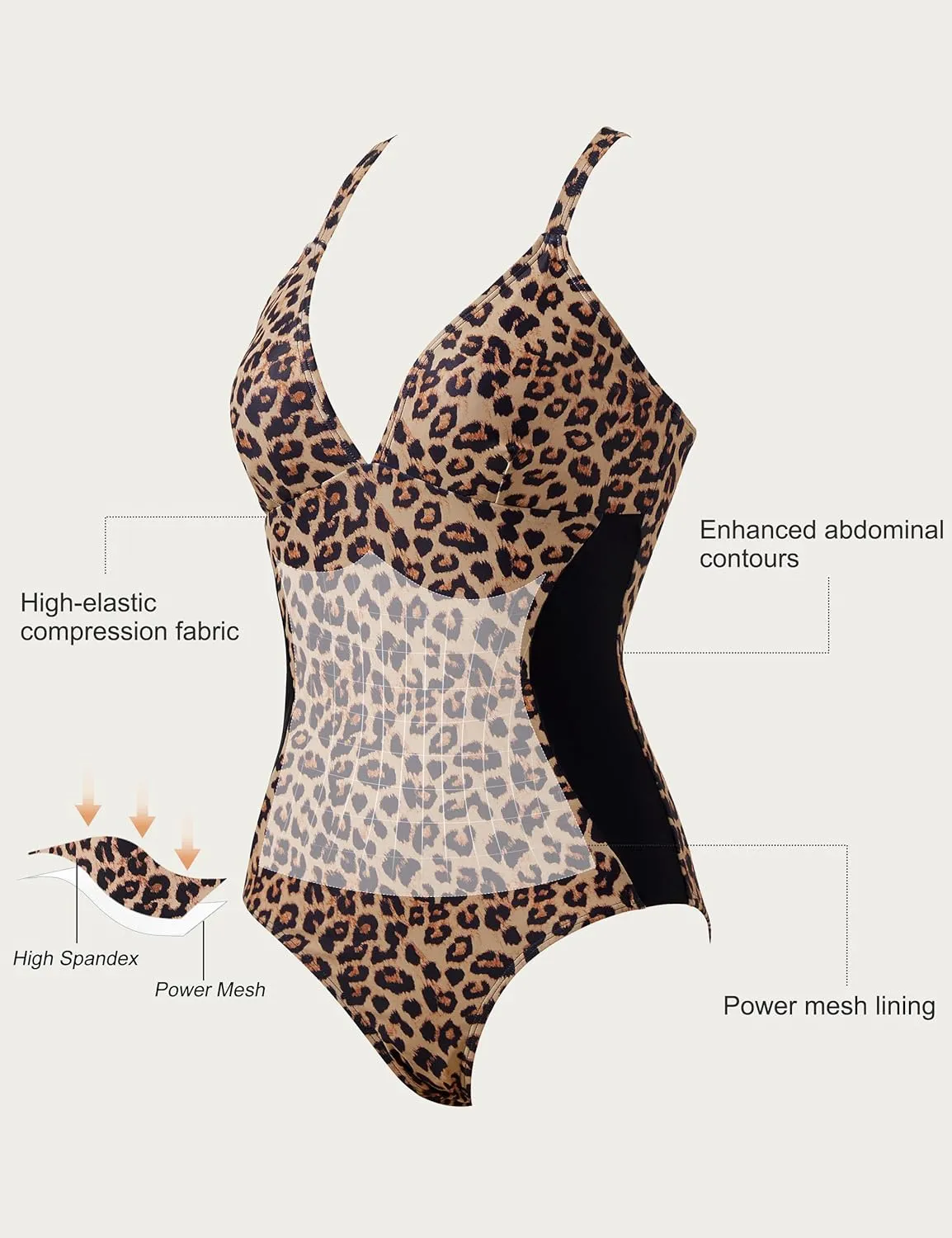 SUUKSESS Women Slimming Tummy Control One Piece Swimsuit Sexy Bathing Suit