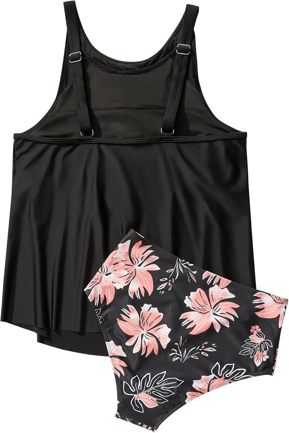 SUUKSESS Women Tummy Control Tankini Bathing Suit Ruffle High Waisted Swimsuit