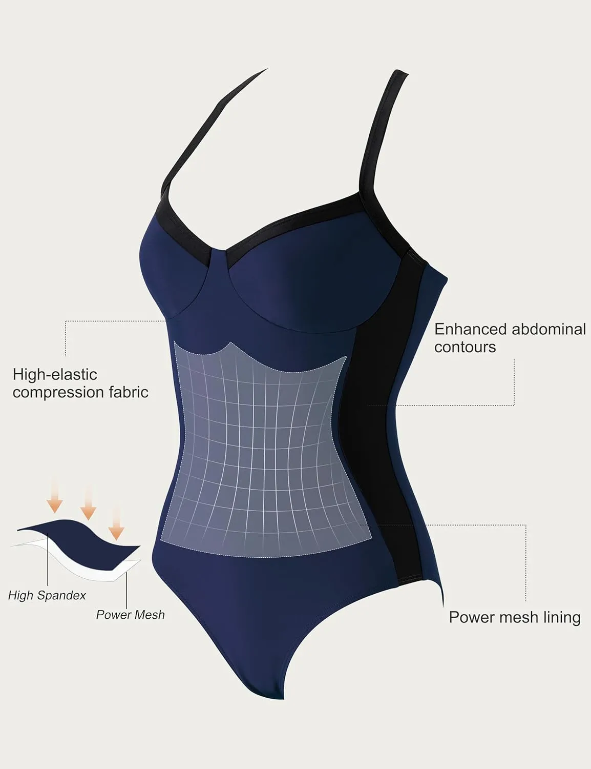 SUUKSESS Womens Tummy Control One Piece Swimsuit Sexy Crisscross Back Bathing Suit