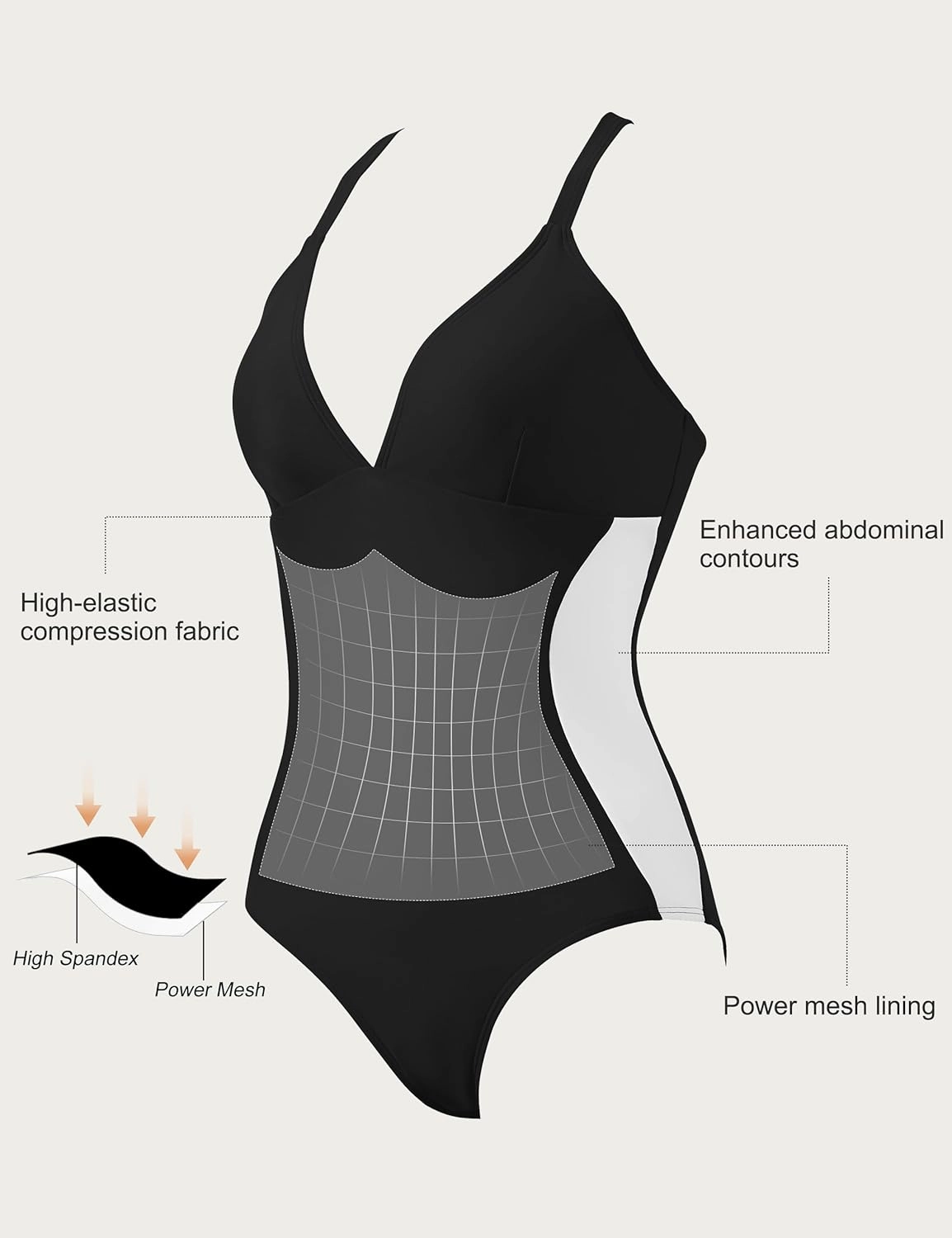 SUUKSESS Women Slimming Tummy Control One Piece Swimsuit Sexy Bathing Suit