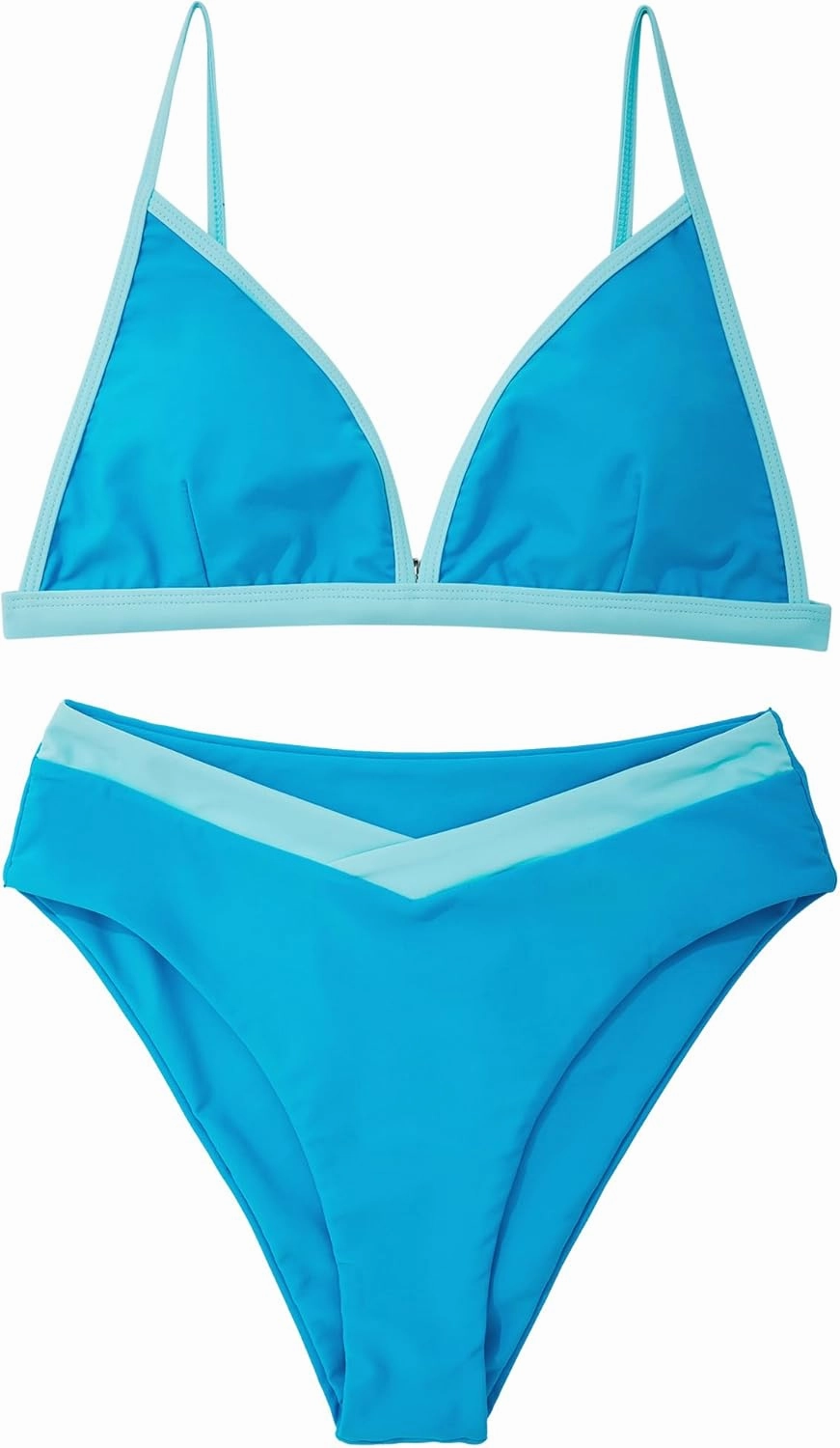 SUUKSESS Women Triangle High Cut Bikini Sets Sexy High Waisted 2 Piece Swimsuit