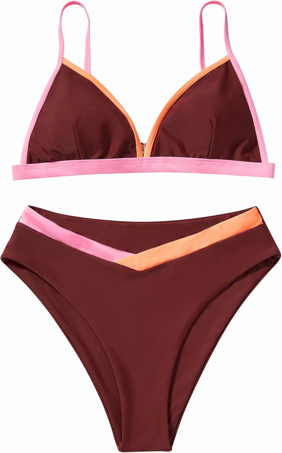 SUUKSESS Women Triangle High Cut Bikini Sets Sexy High Waisted 2 Piece Swimsuit