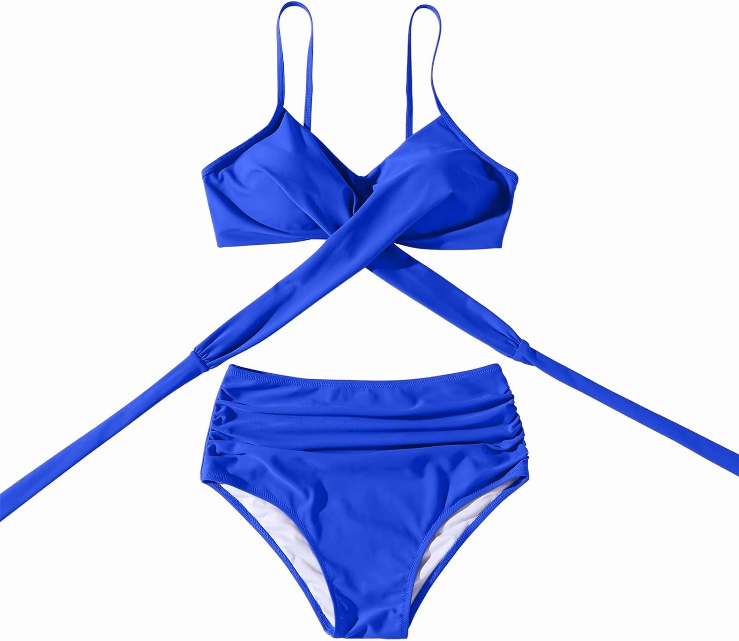 SUUKSESS Women Wrap Bikini Set Push Up High Waisted 2 Piece Swimsuits