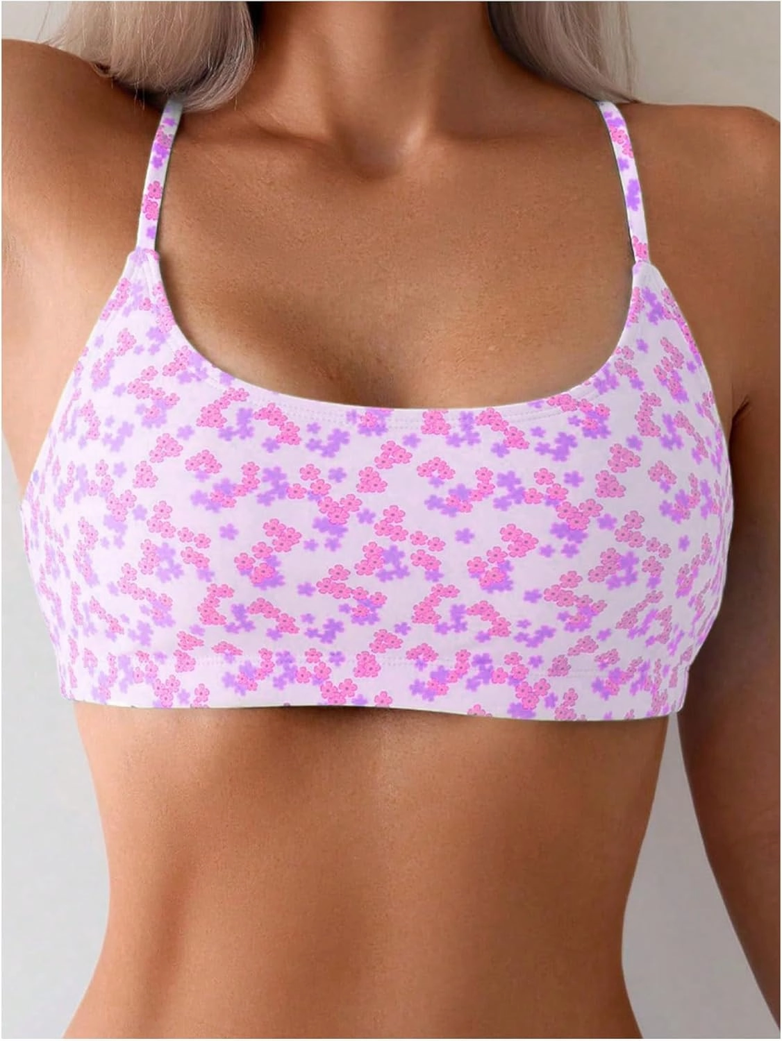SweatyRocks Women's 2 Piece Bikini Set Ditsy Floral Print High Cut Bathing Suit Beachwear