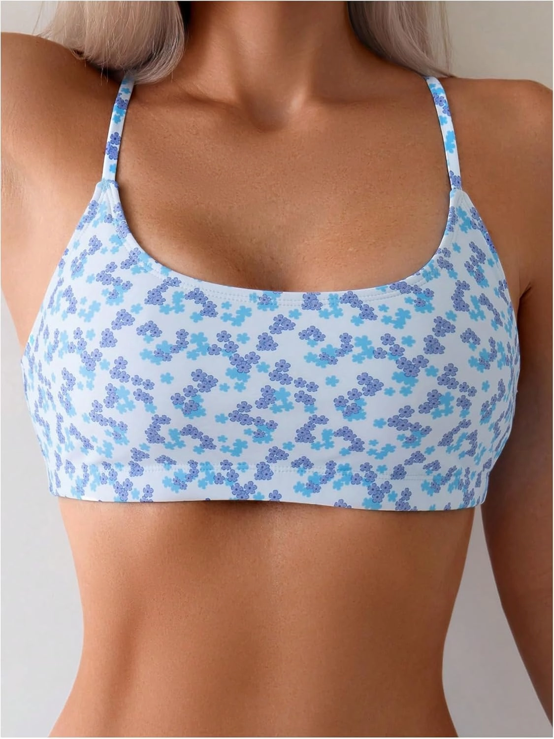 SweatyRocks Women's 2 Piece Bikini Set Ditsy Floral Print High Cut Bathing Suit Beachwear