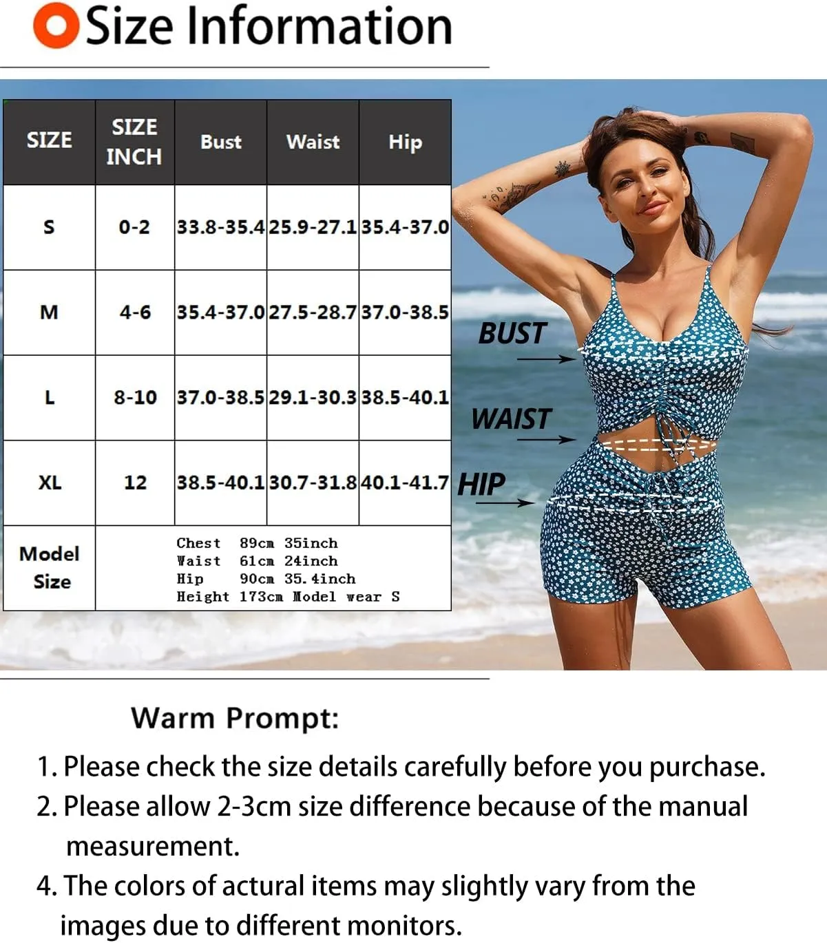 Swmmer Liket High Waisted Bikini Sets for Women Boy Shorts Swimsuits Sporty Bathing Suit