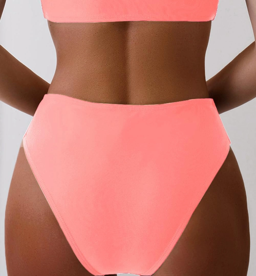 Tainehs Women's Mid Waist Bikini Bottom Strappy Cheey Bathing Suit Bottoms Swimsuit Bottom