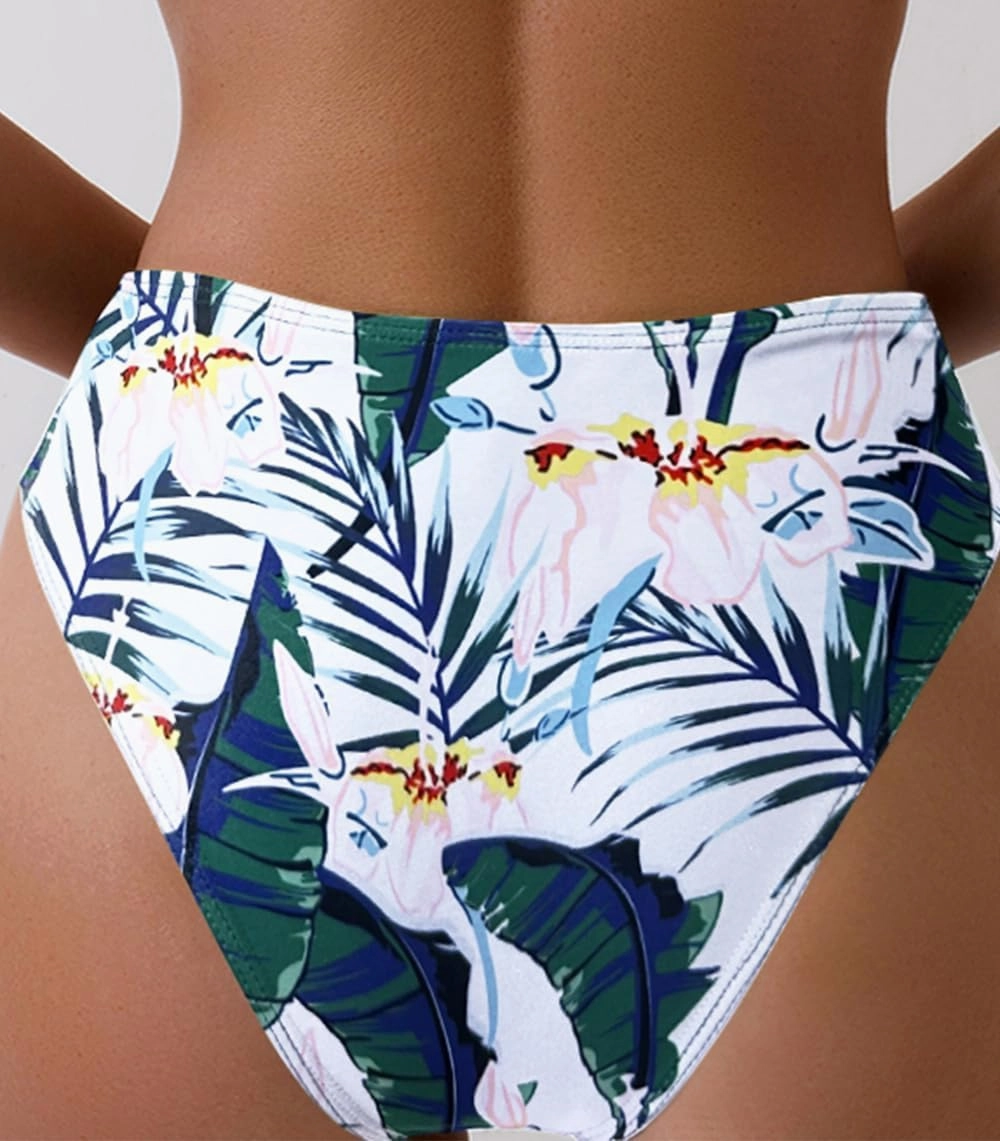 Tainehs Women's Mid Waist Bikini Bottom Strappy Cheey Bathing Suit Bottoms Swimsuit Bottom
