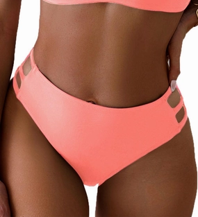 Tainehs Women's Mid Waist Bikini Bottom Strappy Cheey Bathing Suit Bottoms Swimsuit Bottom