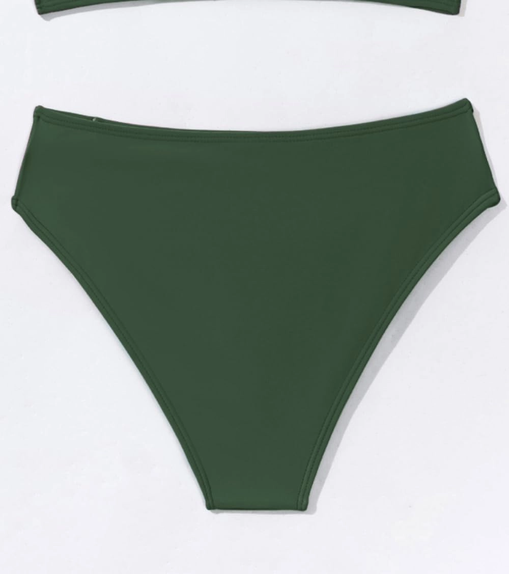 Tainehs Women's Mid Waist Bikini Bottom Strappy Cheey Bathing Suit Bottoms Swimsuit Bottom