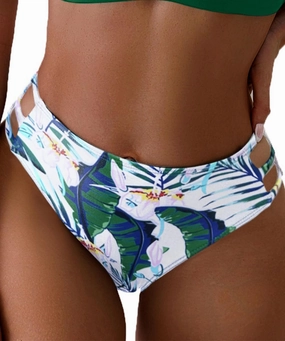 Tainehs Women's Mid Waist Bikini Bottom Strappy Cheey Bathing Suit Bottoms Swimsuit Bottom