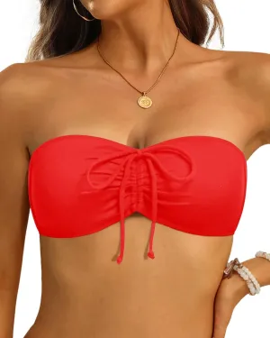 Tempt Me Women Bandeau Bikini Top Strapless Swim Tops Tube Halter Swimsuit Top Only