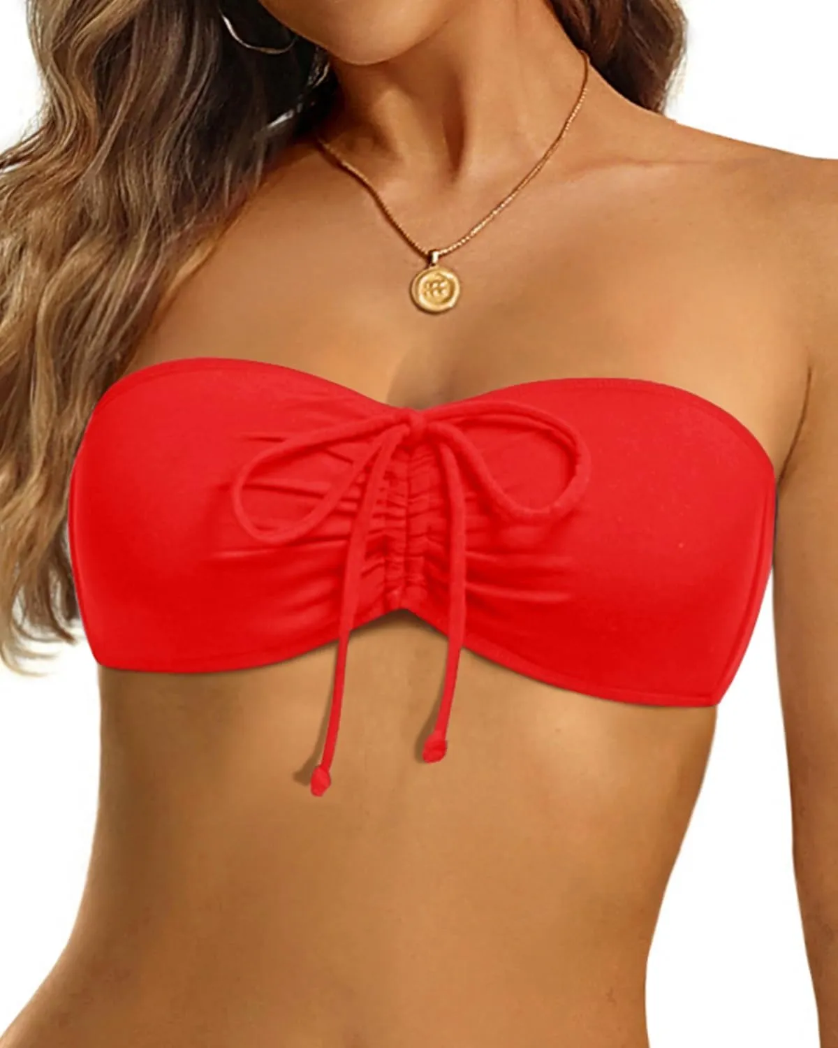 Tempt Me Women Bandeau Bikini Top Strapless Swim Tops Tube Halter Swimsuit Top Only