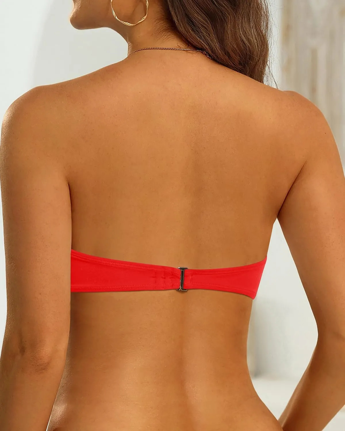 Tempt Me Women Bandeau Bikini Top Strapless Swim Tops Tube Halter Swimsuit Top Only