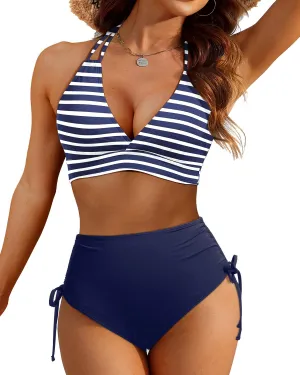 Tempt Me Women High Waisted Bikini Set Two Piece Push Up Bathing Suits Halter Swimsuits with Bottoms