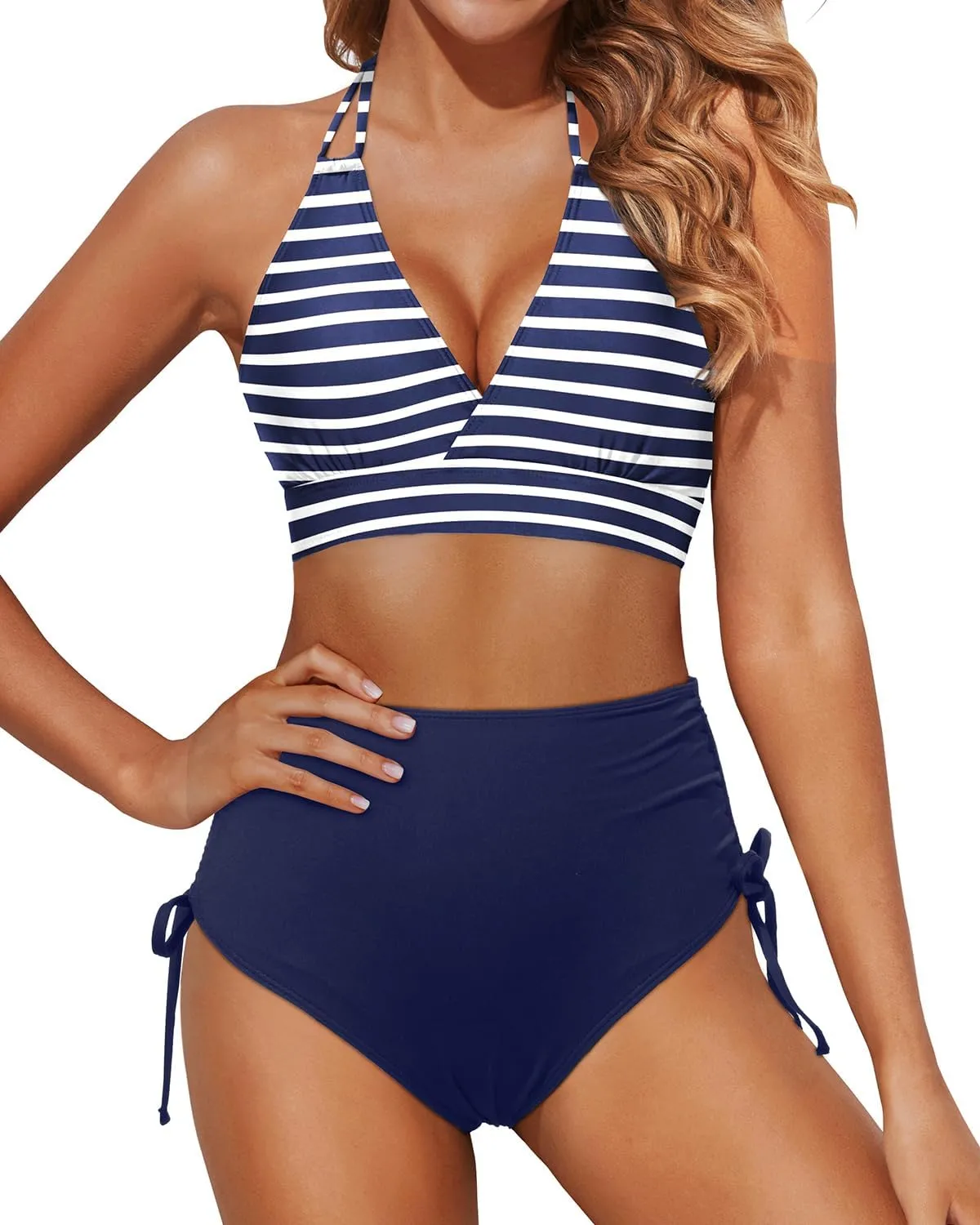 Tempt Me Women High Waisted Bikini Set Two Piece Push Up Bathing Suits Halter Swimsuits with Bottoms