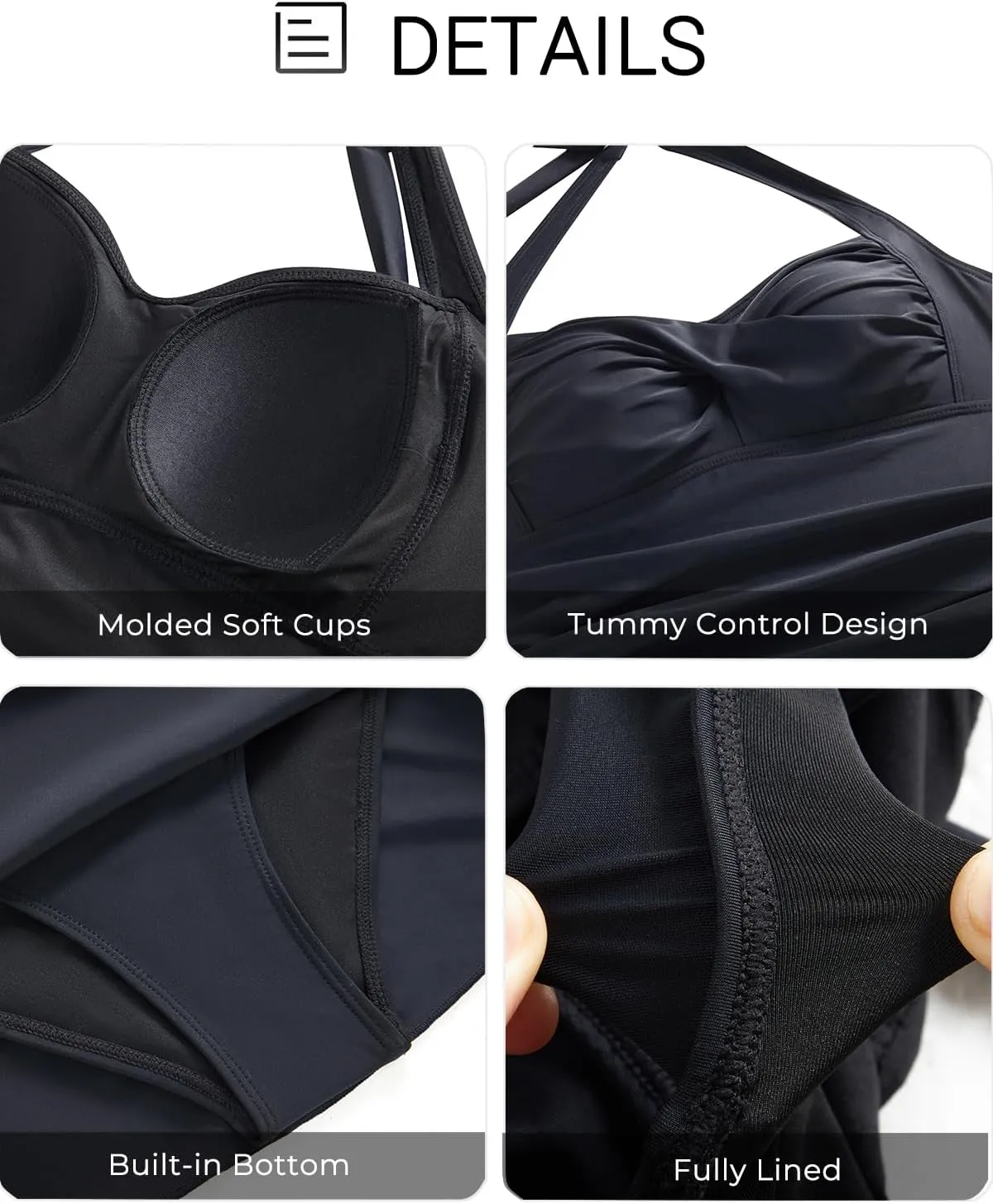 Tempt Me Women One Piece Swimsuit with Skirt Tummy Control Swim Dress Halter Vintage Bathing Suit